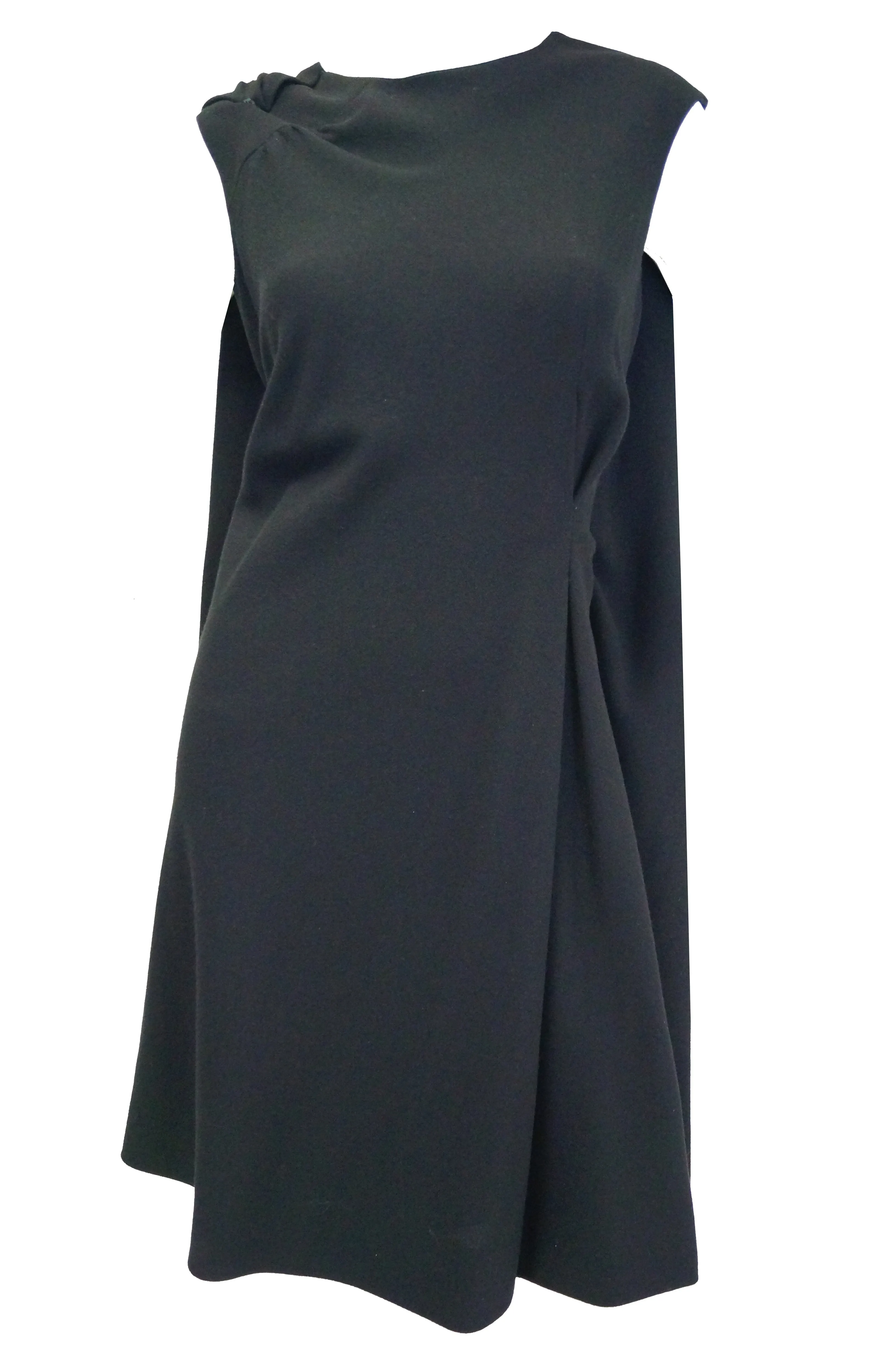 1960s Black Cape Dress