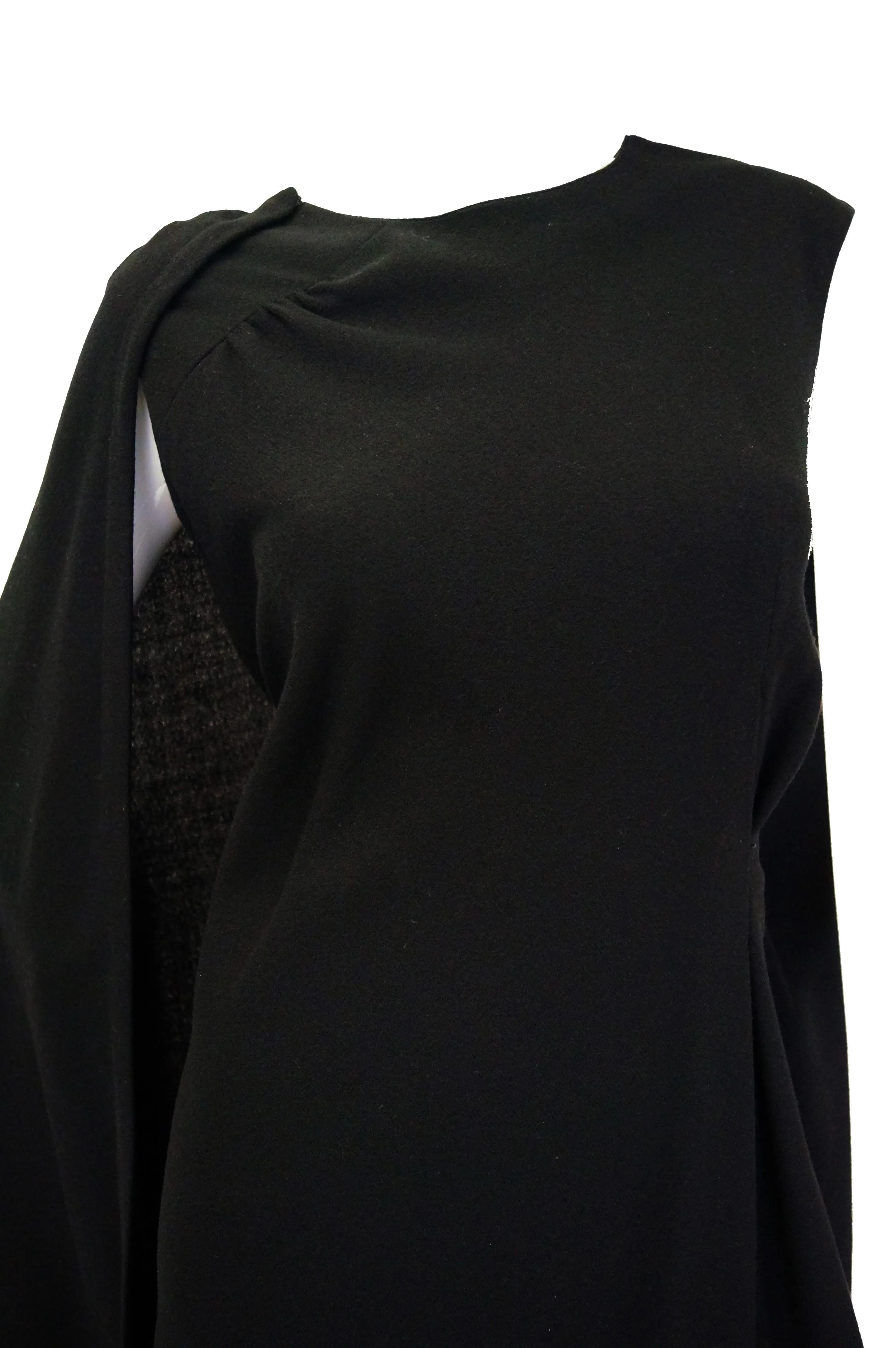 1960s Black Cape Dress