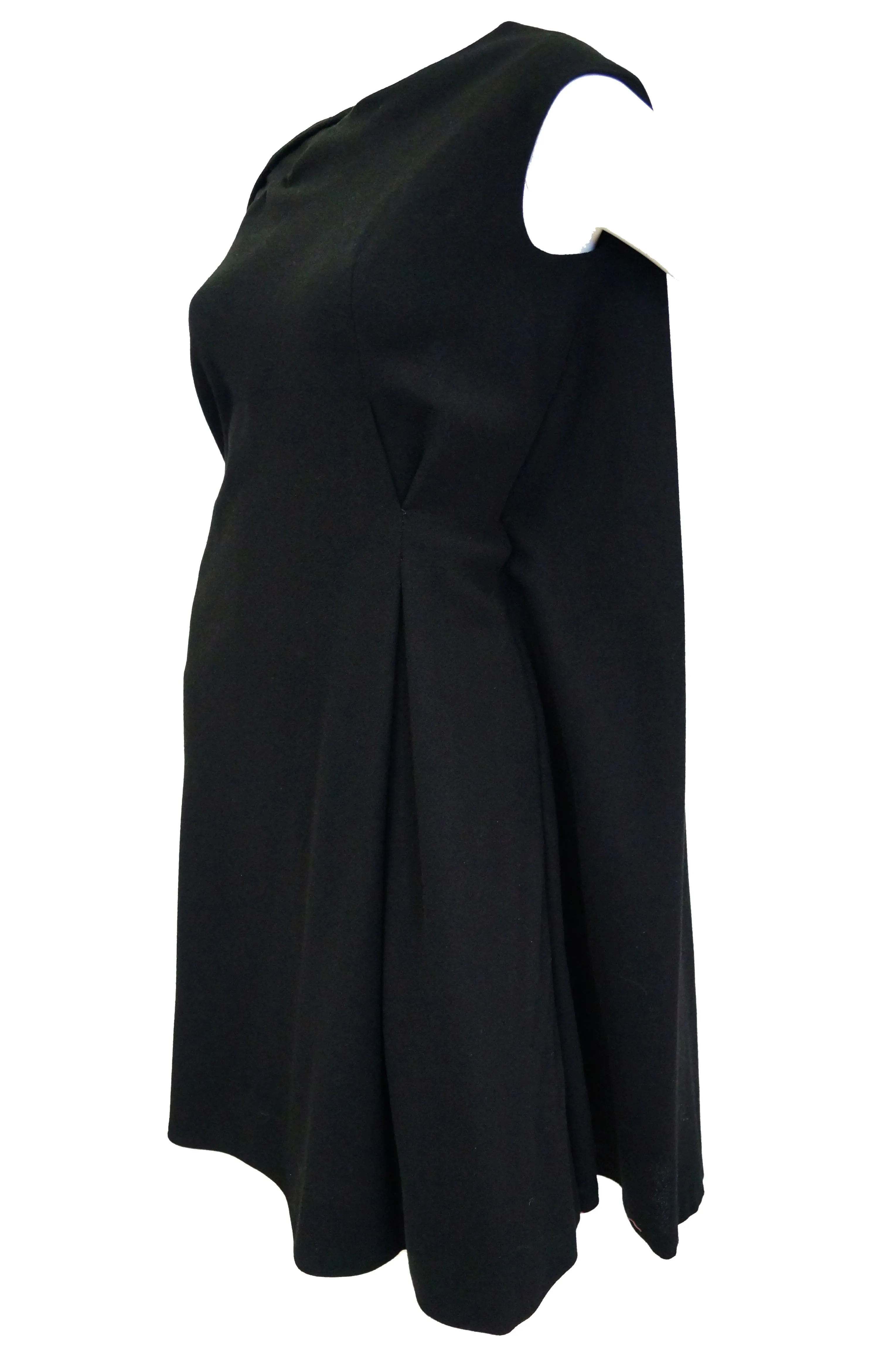 1960s Black Cape Dress