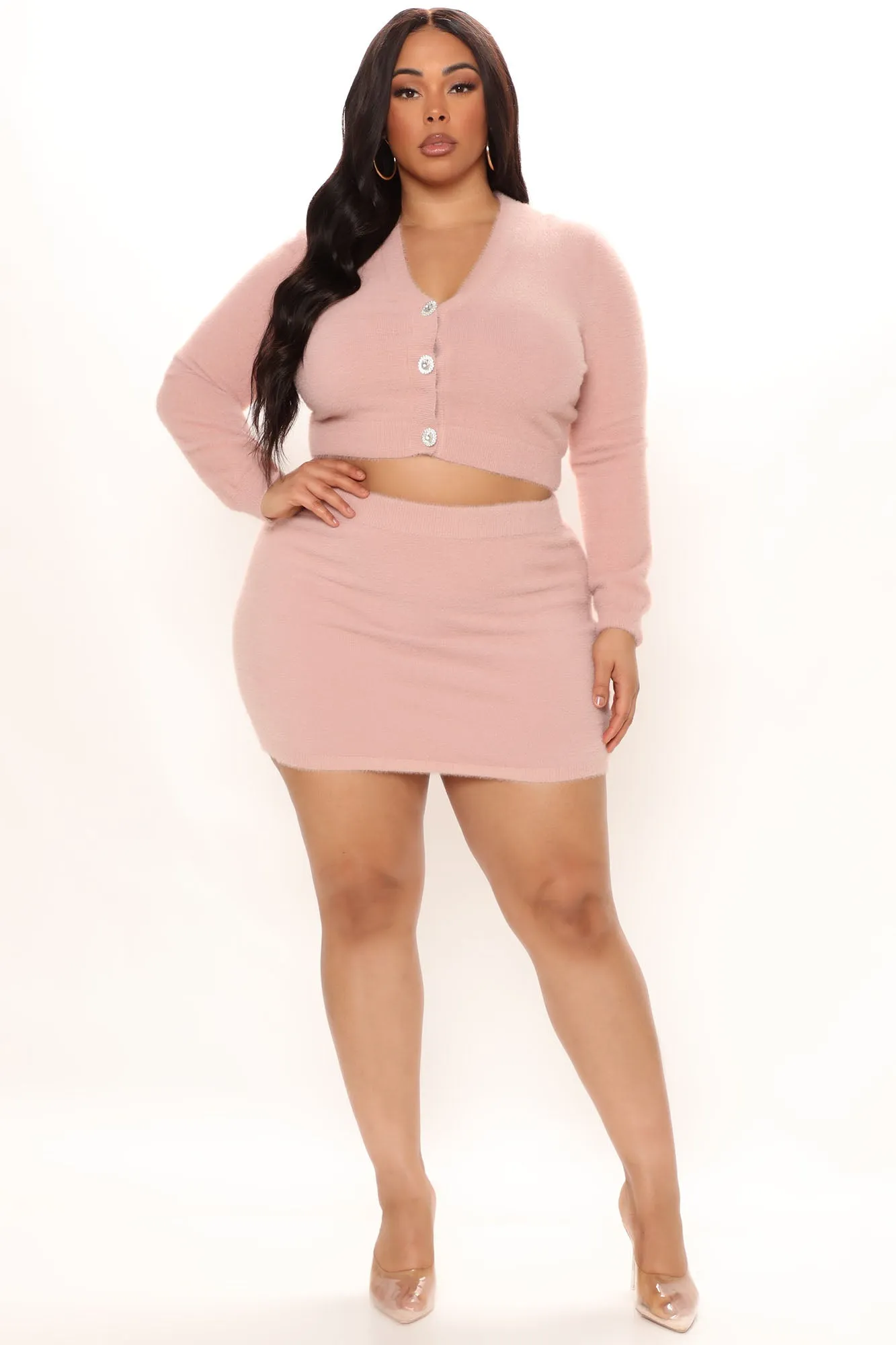 Always Flirting Sweater Skirt Set - Mauve