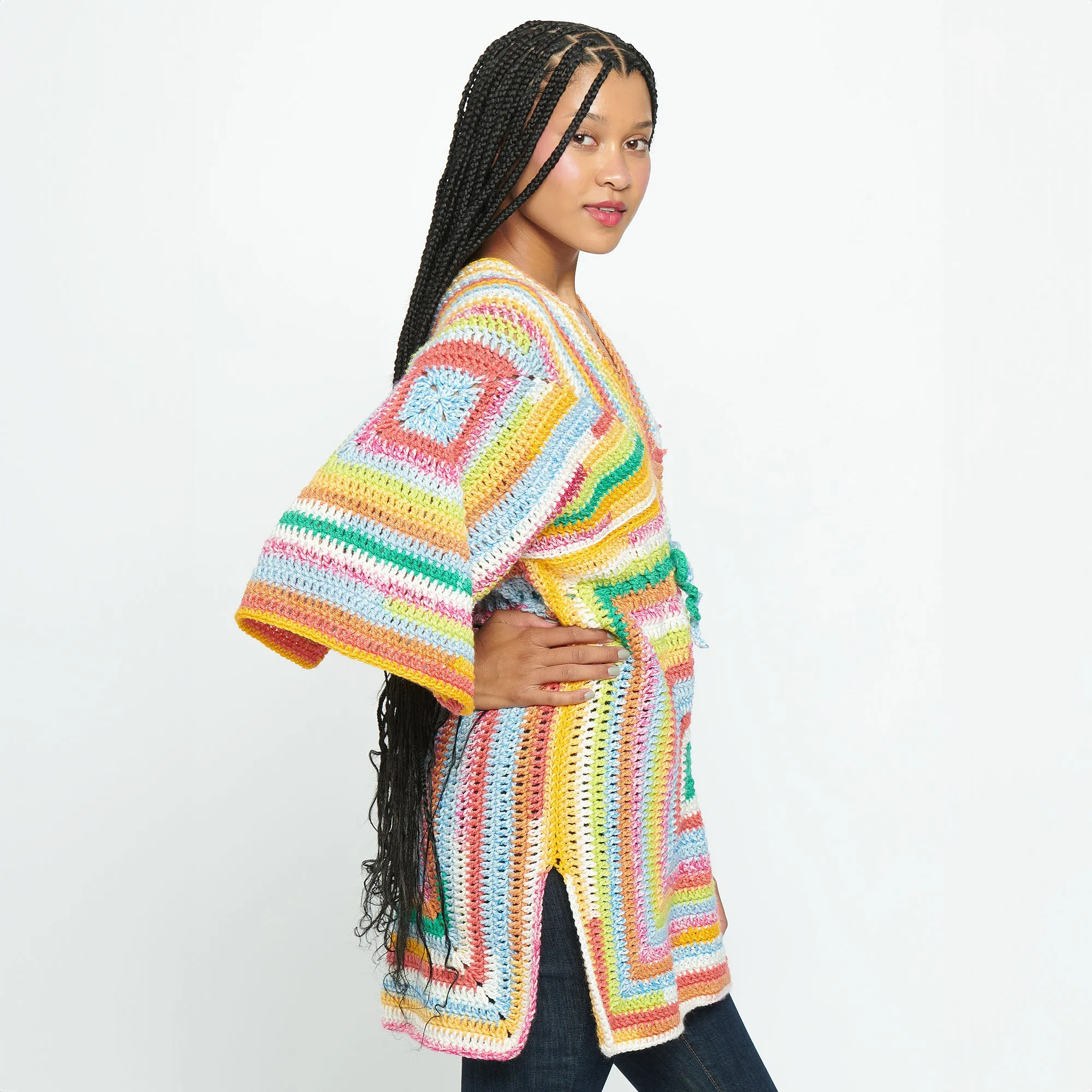 Caron Striped Crochet Top