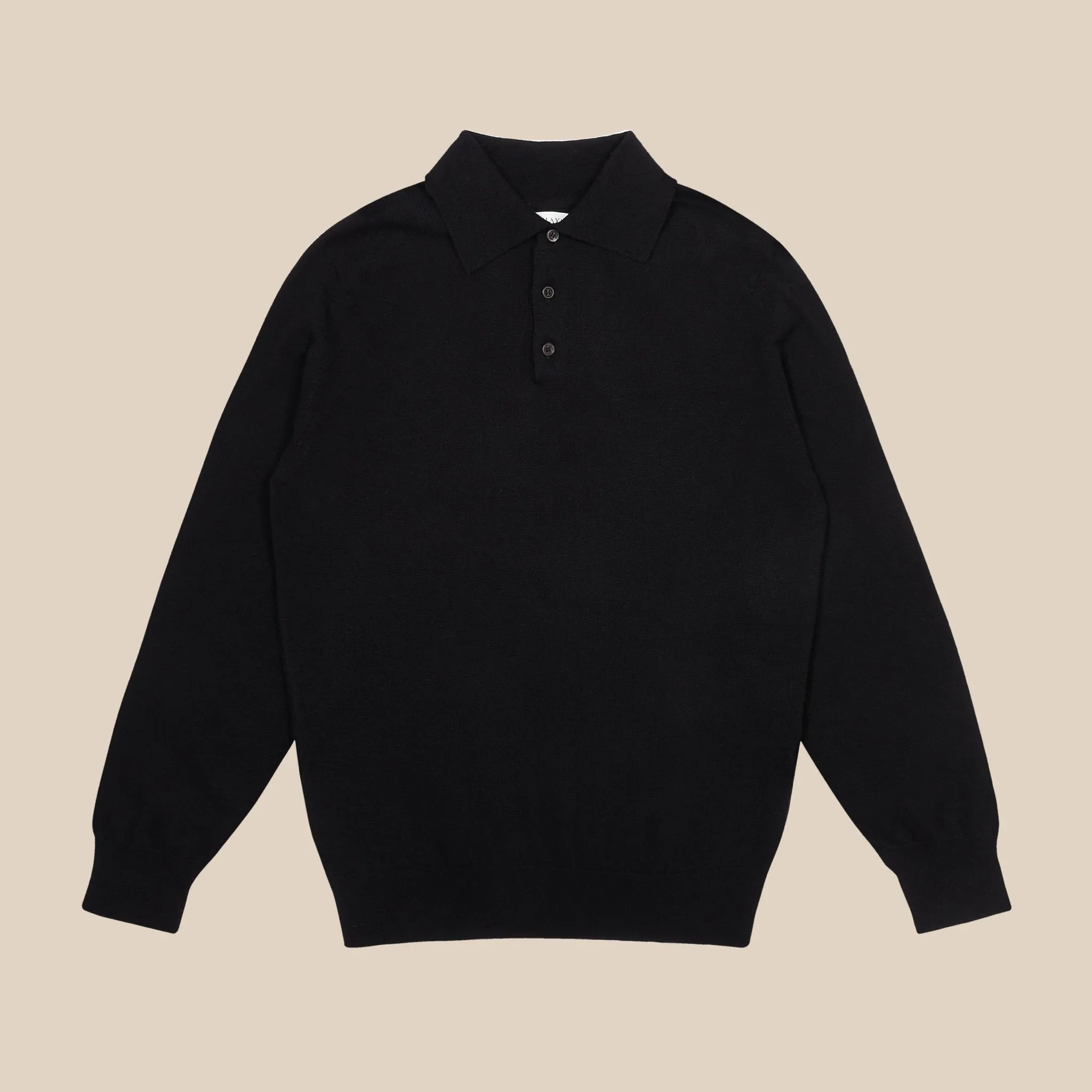 Cashmere polo shirt in black