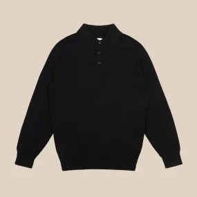 Cashmere polo shirt in black