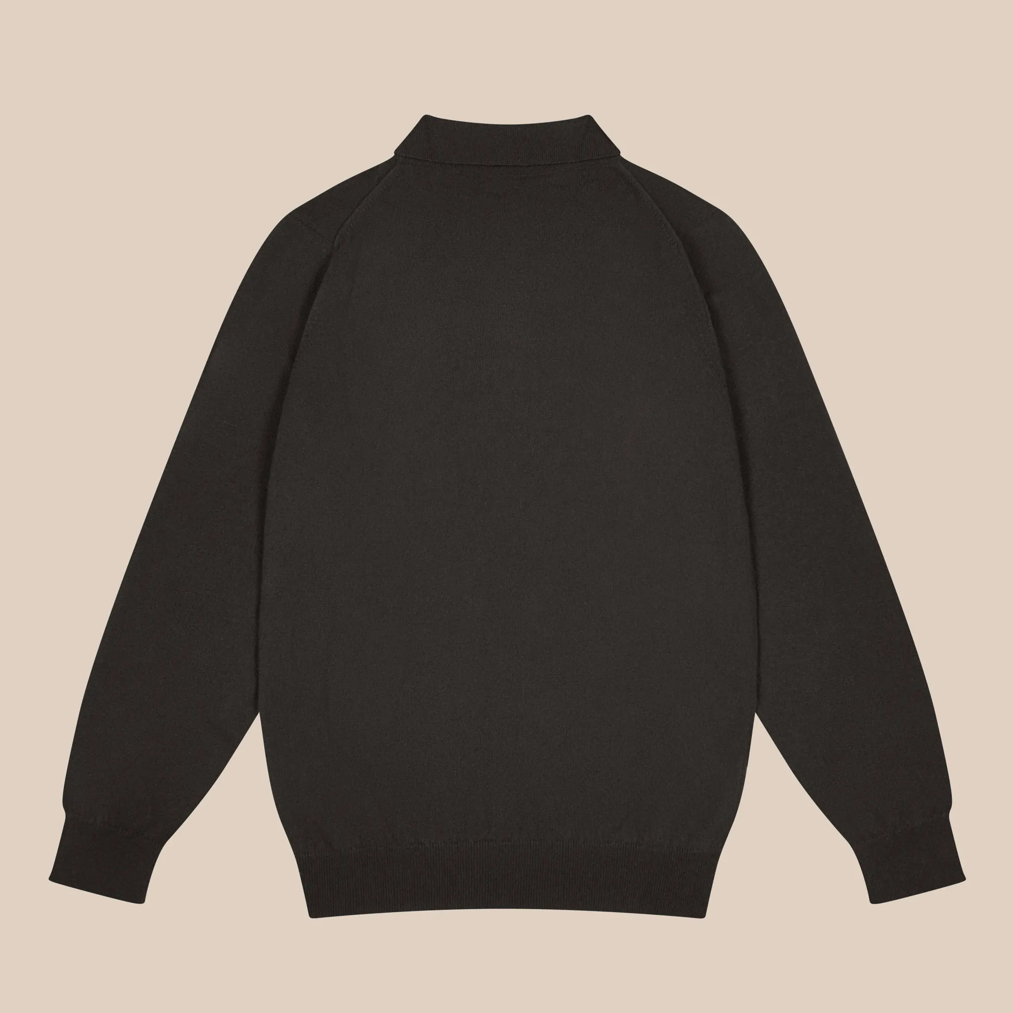 Cashmere polo shirt in dark olive