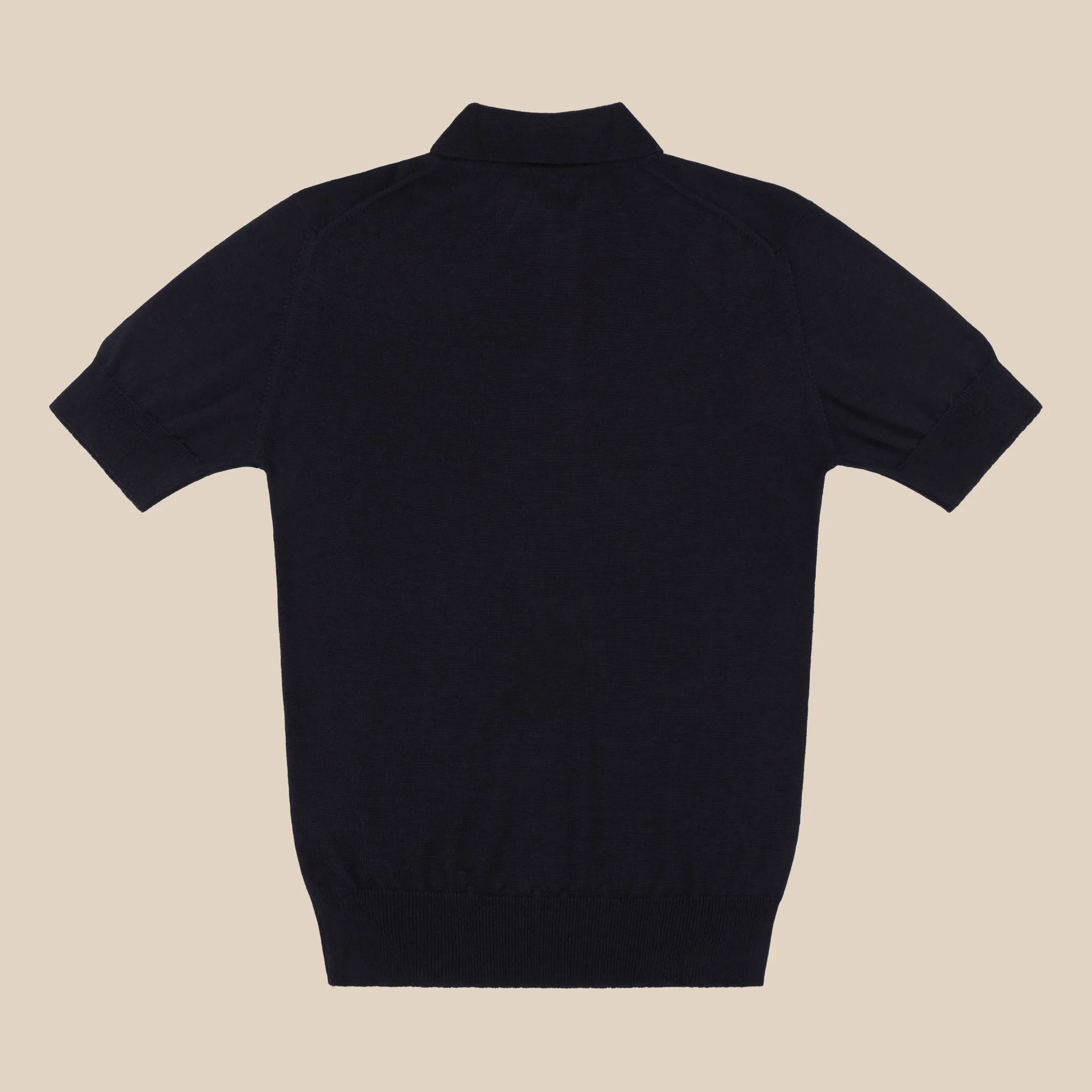 Cashmere silk tennis polo in navy