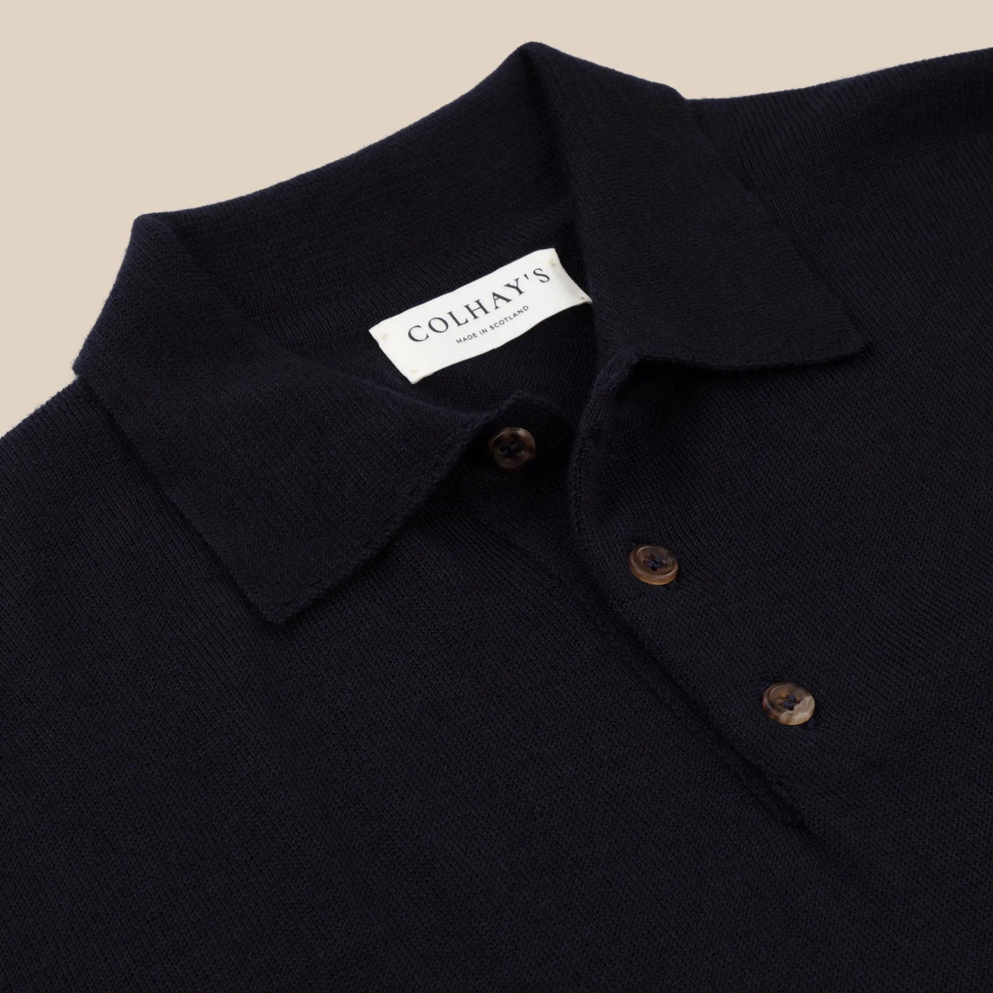 Cashmere silk tennis polo in navy