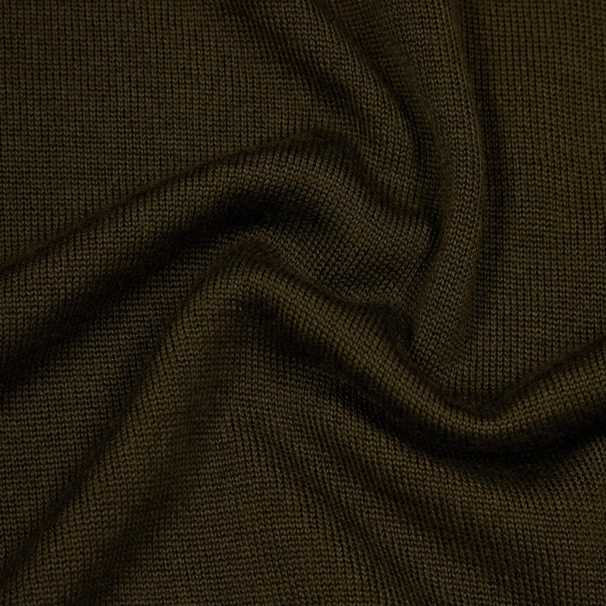 Cashmere silk tennis polo in olive