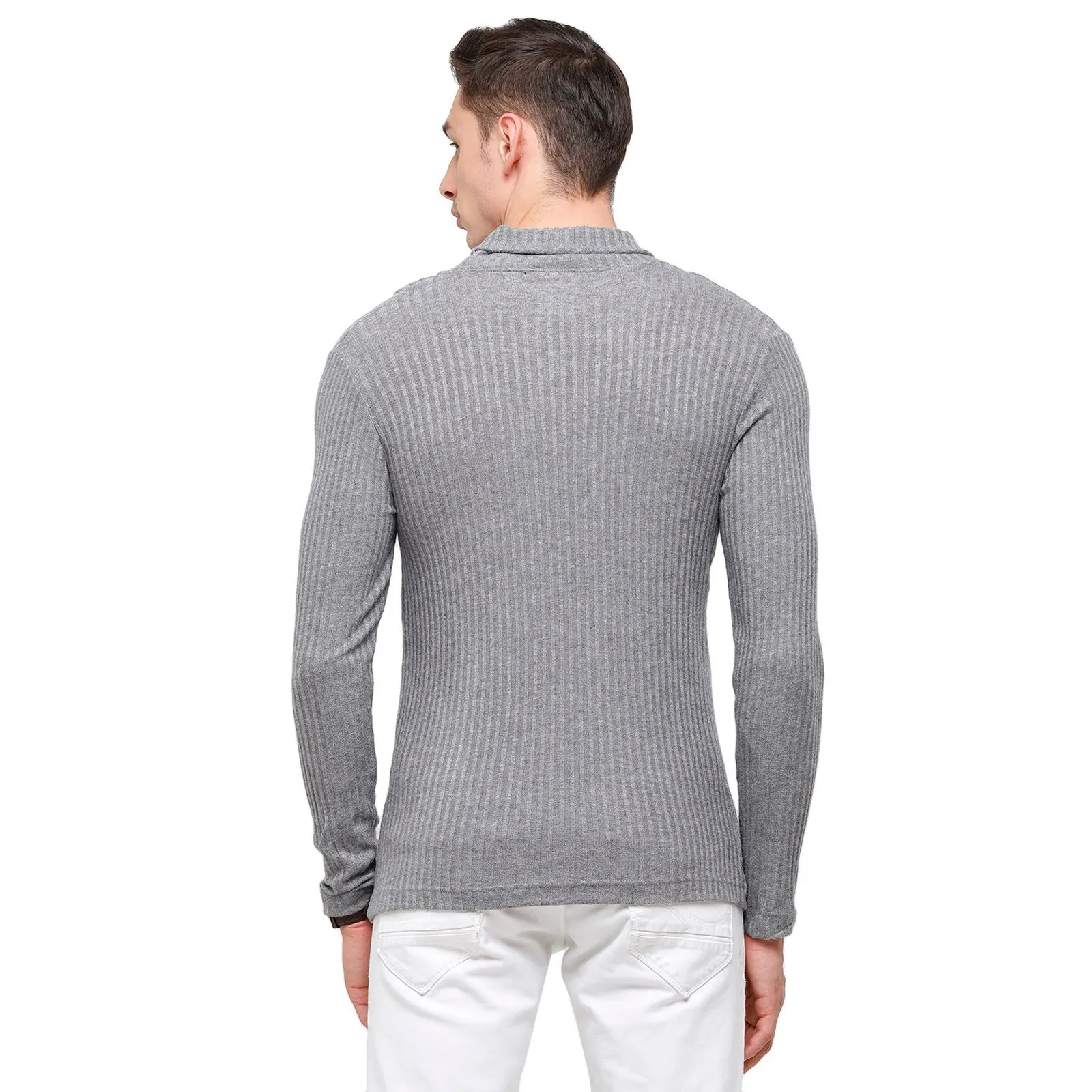 Classic Polo Men's Solid Grey Full Sleeve Slim Fit Henley T-Shirt ( VERNO - 272 A SF HN )