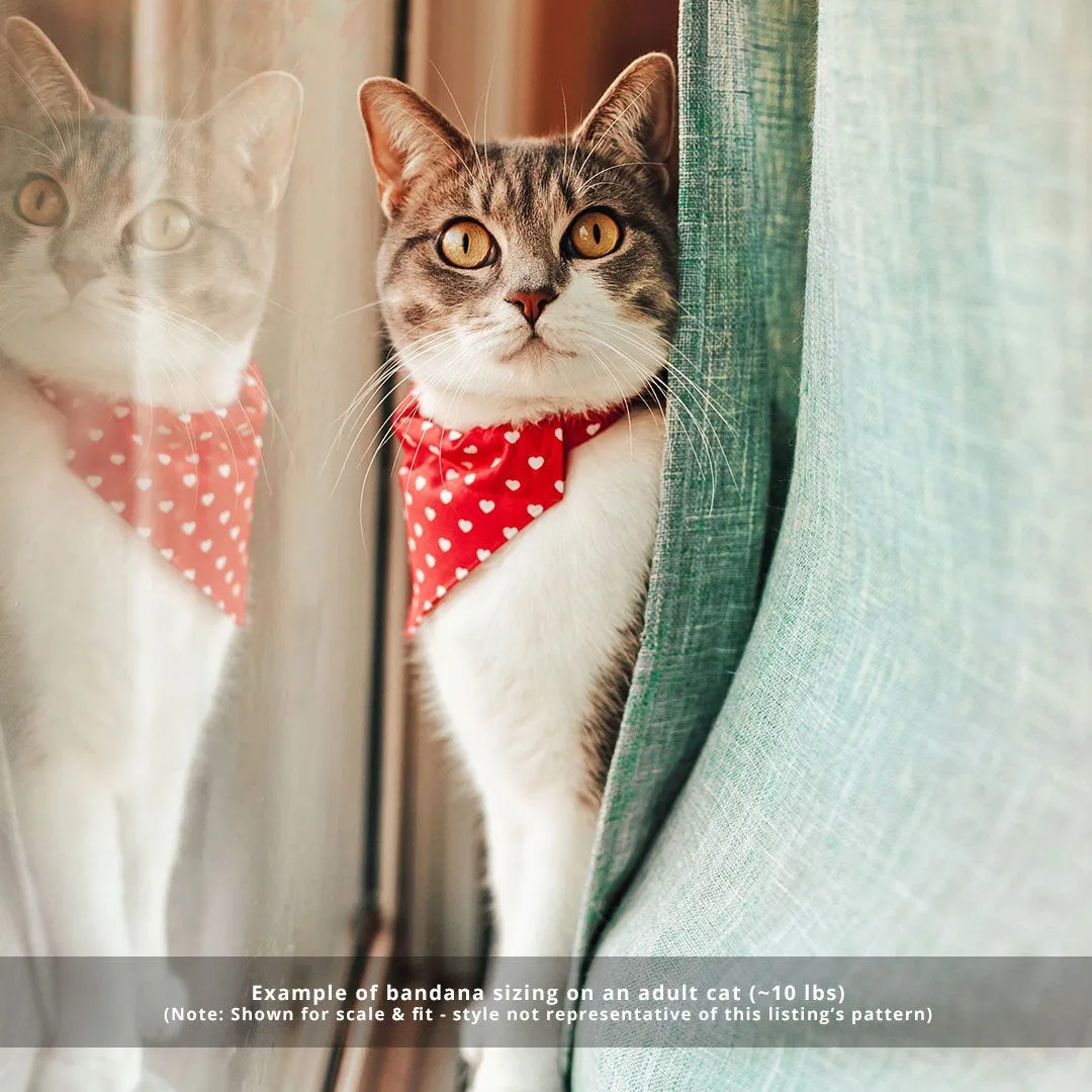 Cookie Pet Bandana - "Cookies and Milk - Mint" - Bandana for Cat Collar or Small Dog Collar / Slide-on Bandana / Over-the-Collar (One Size)