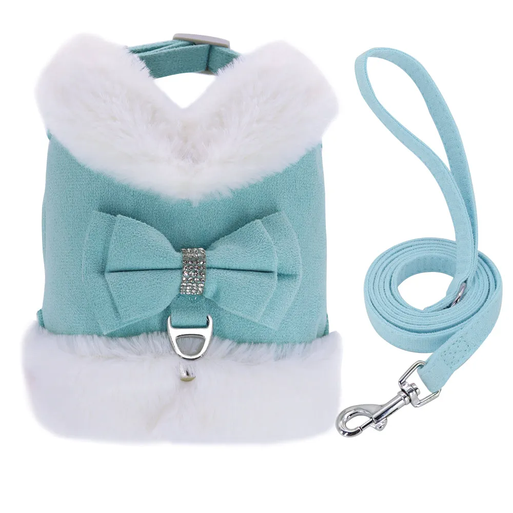 Dog Traction Walking Rope And Velvet Vest-style Chest Strap