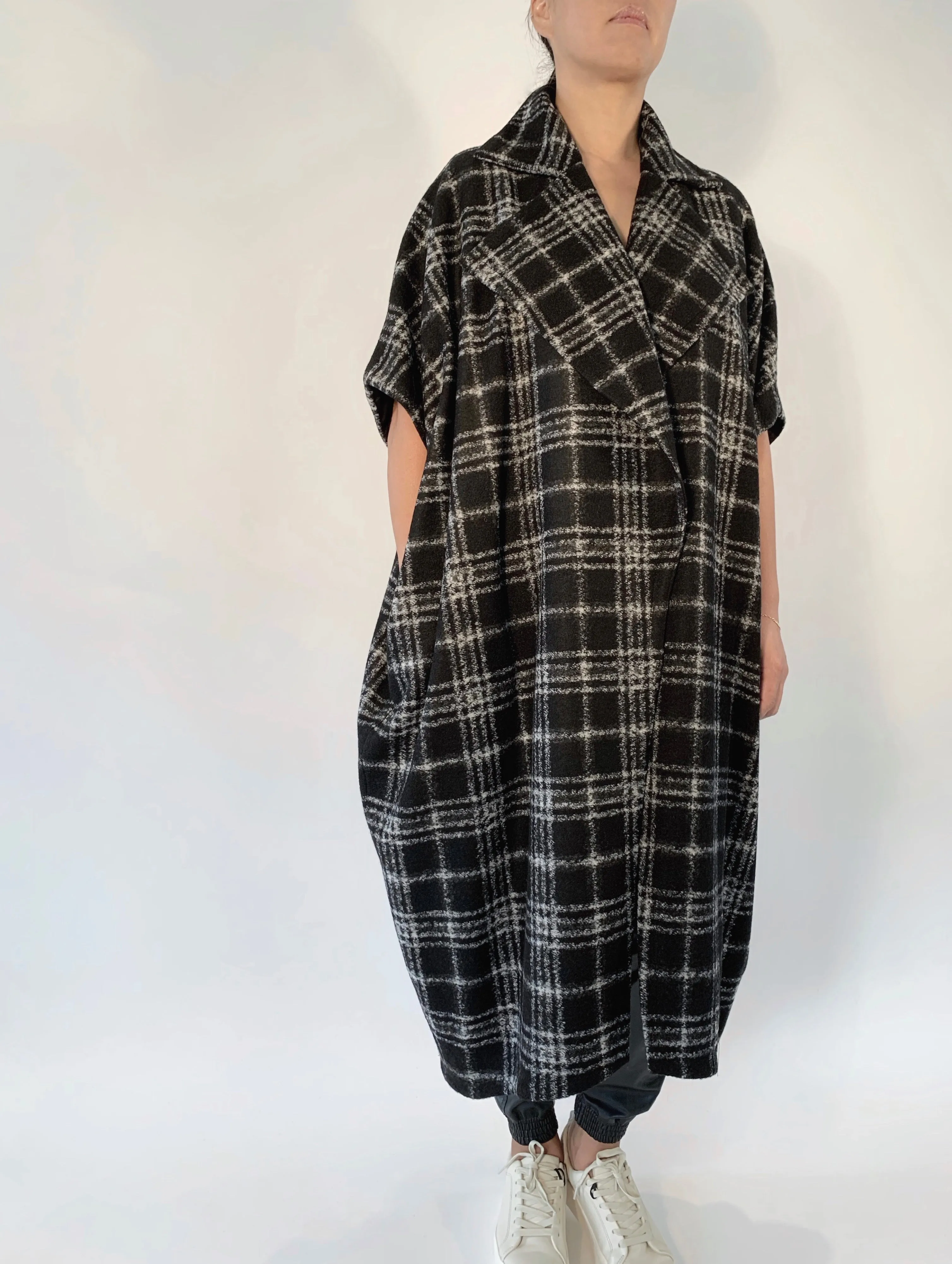 Draped Trench in Monochrome