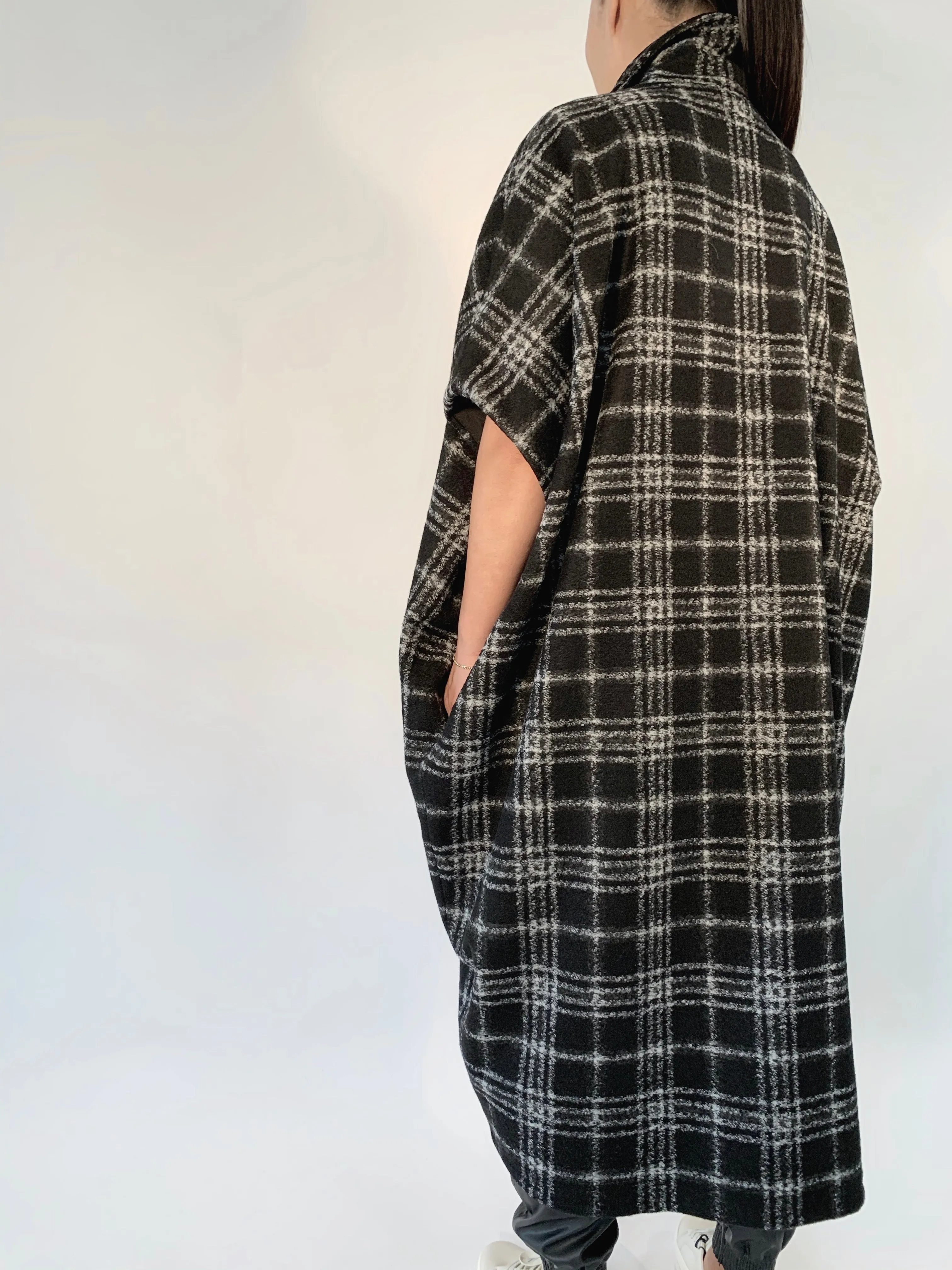 Draped Trench in Monochrome