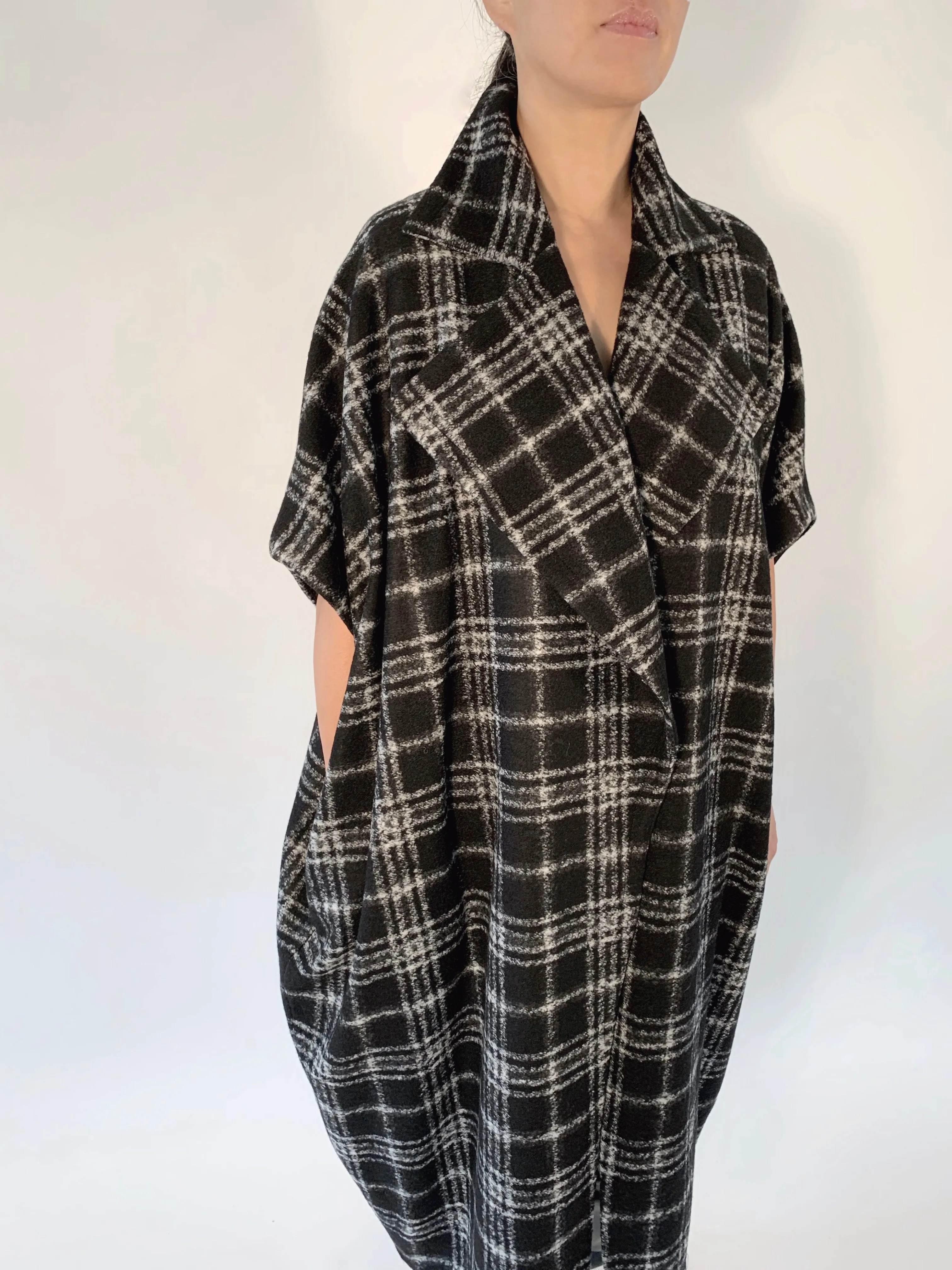 Draped Trench in Monochrome