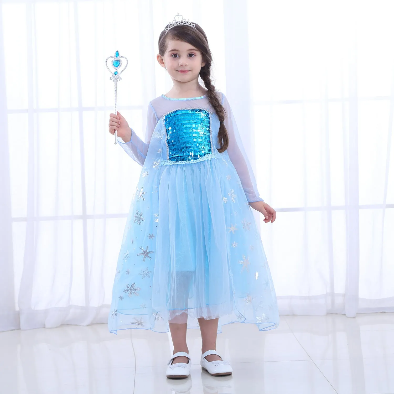 Fancydresswale Frozen Elsa Girl Princess Dress Cosplay costume
