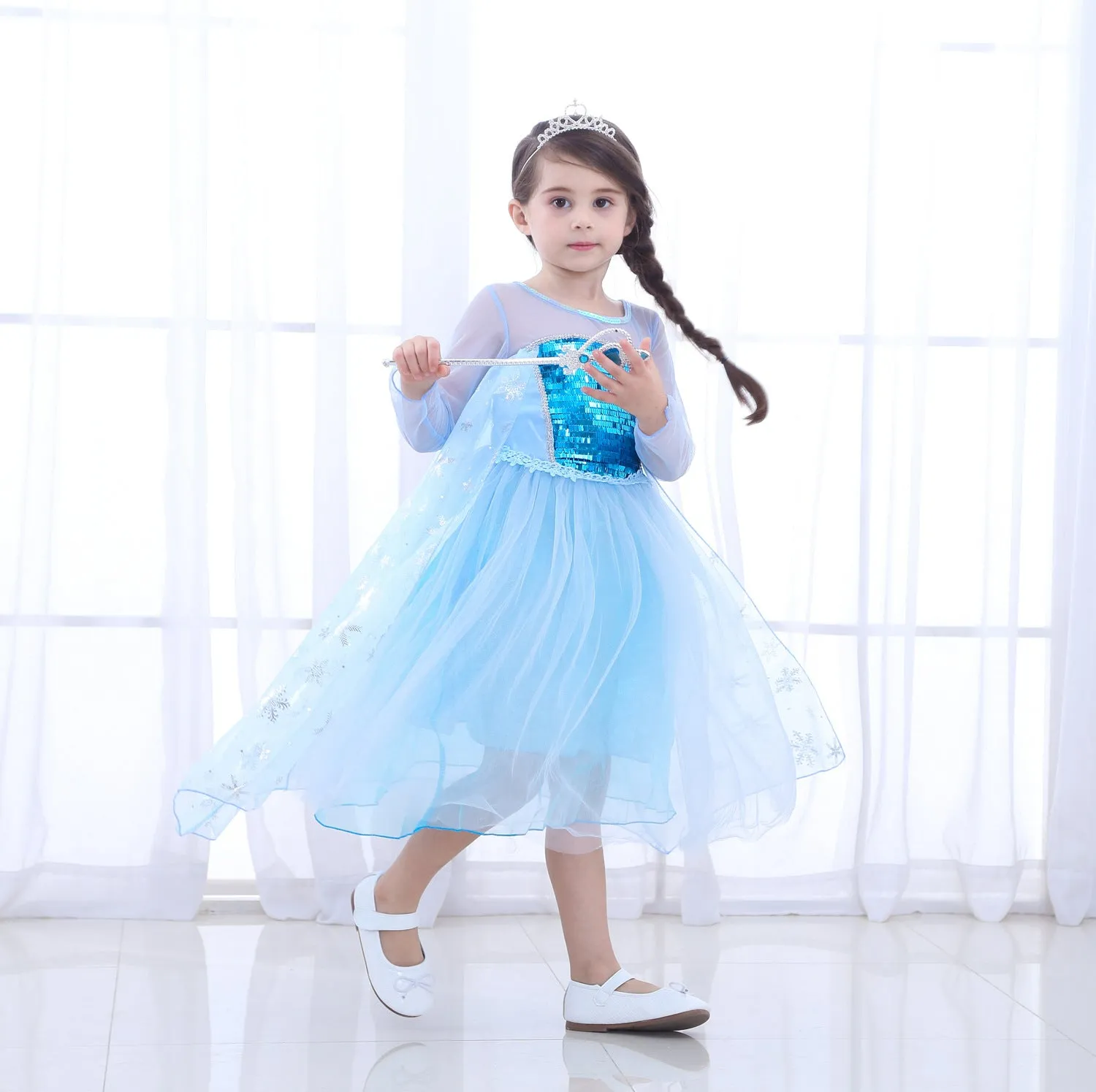 Fancydresswale Frozen Elsa Girl Princess Dress Cosplay costume