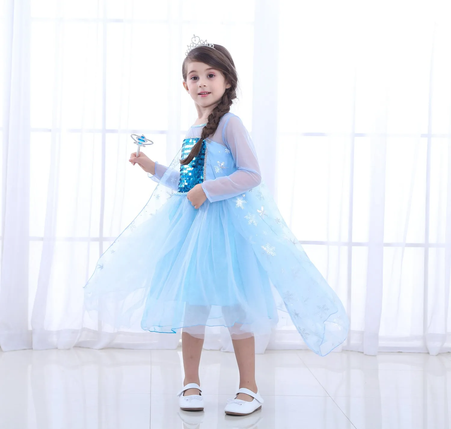 Fancydresswale Frozen Elsa Girl Princess Dress Cosplay costume