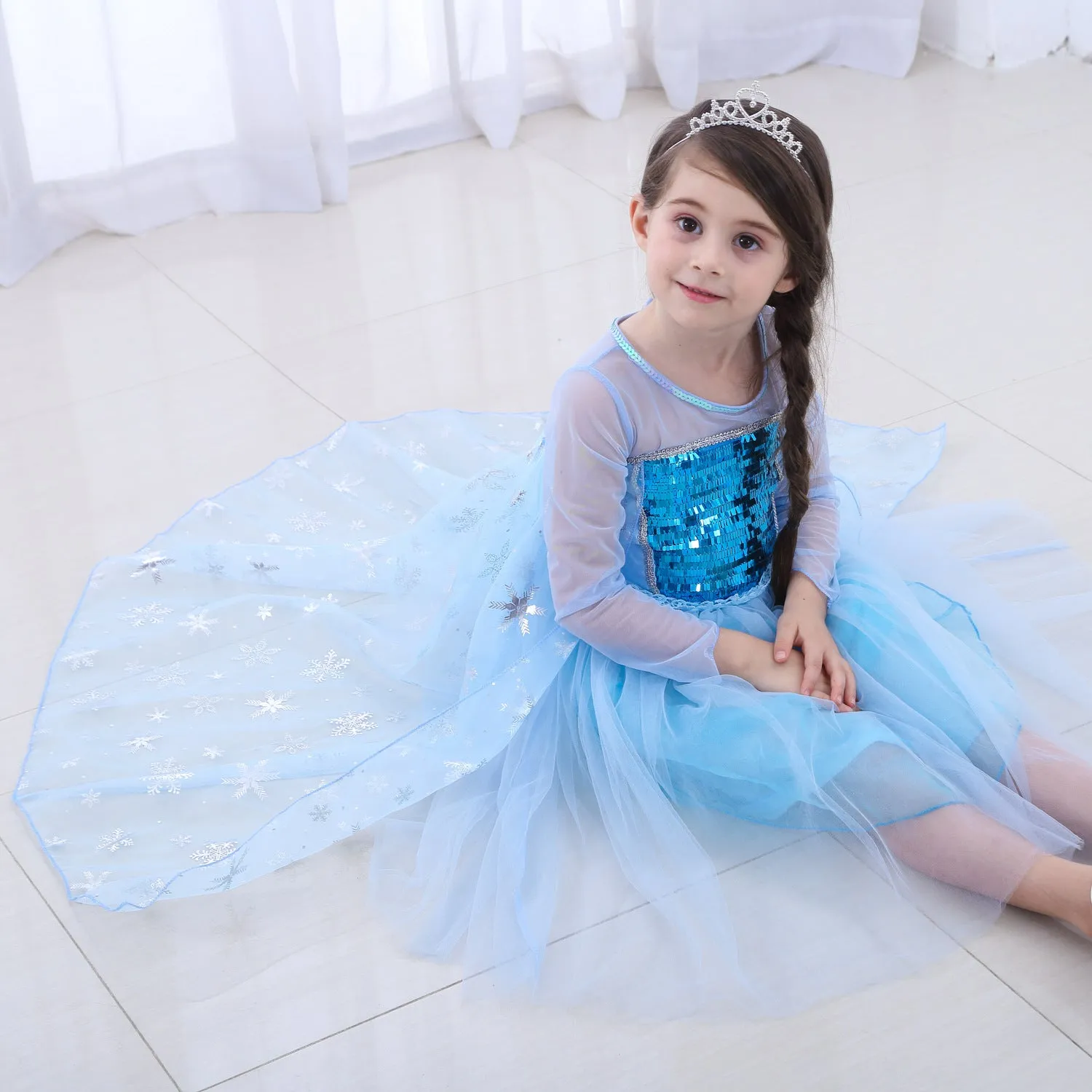 Fancydresswale Frozen Elsa Girl Princess Dress Cosplay costume
