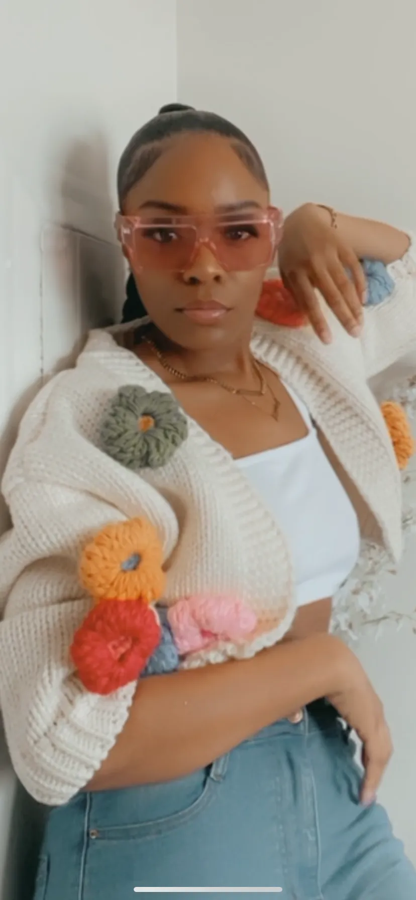 Flower Bomb | Cropped Cardigan