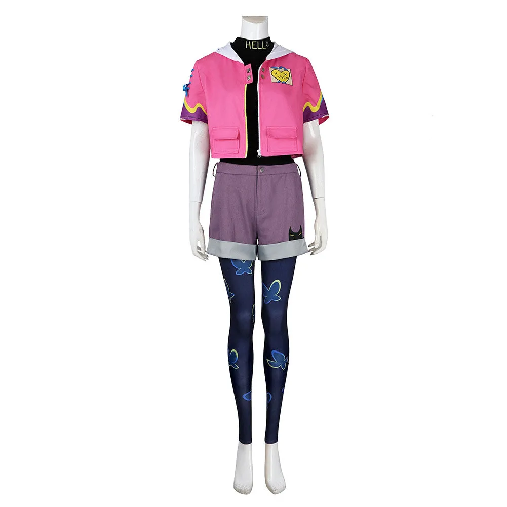Game Valorant Clove Women Pink Top Pants Set Cosplay Costume Outfits Halloween Carnival Suit