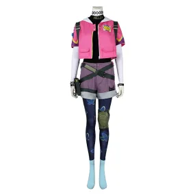 Game Valorant Clove Women Pink Top Pants Set Cosplay Costume Outfits Halloween Carnival Suit