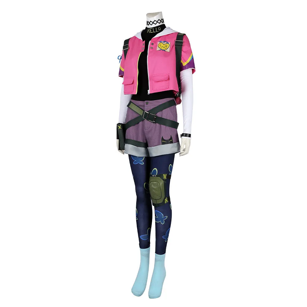 Game Valorant Clove Women Pink Top Pants Set Cosplay Costume Outfits Halloween Carnival Suit