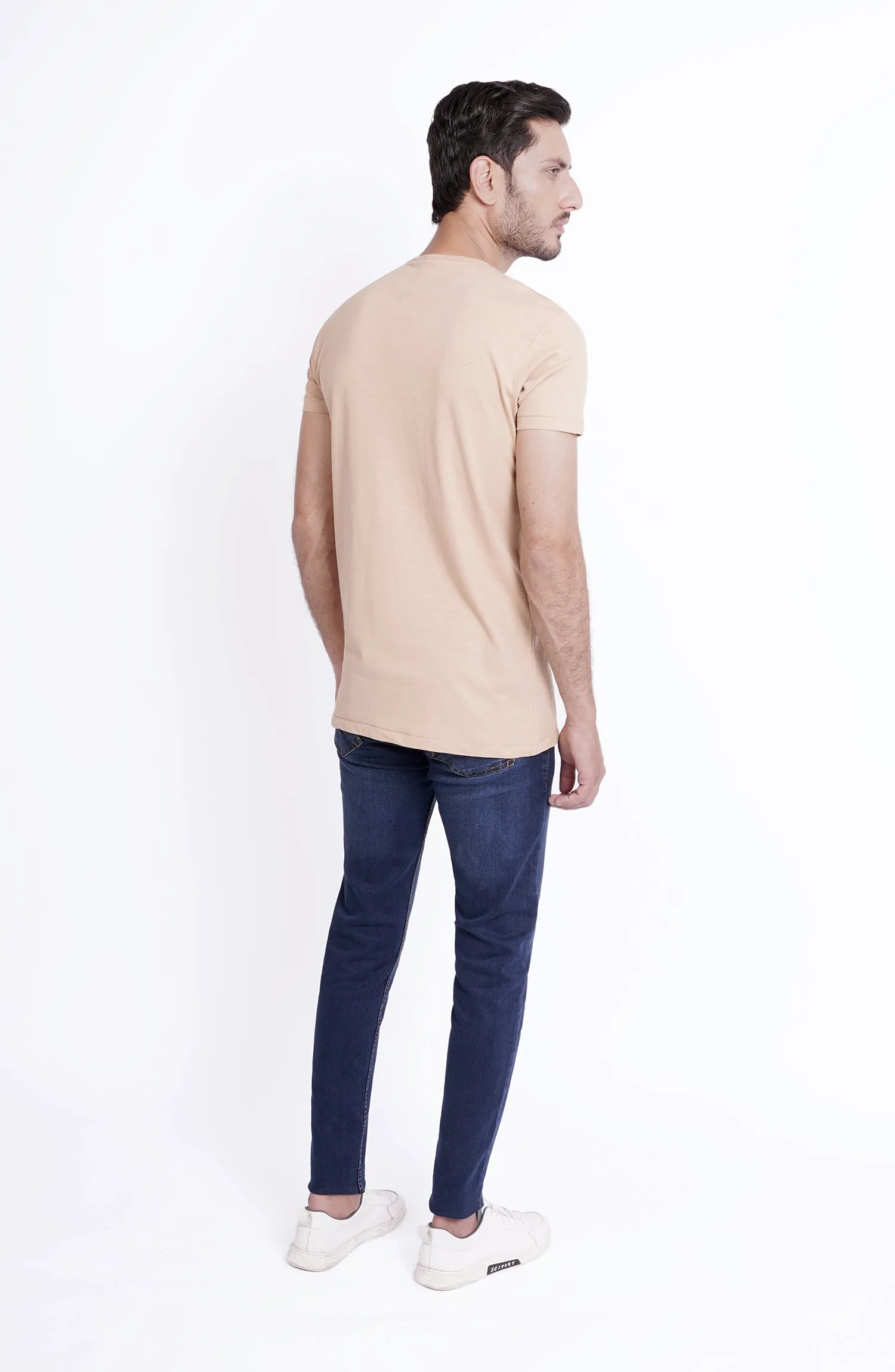 Henley Tee In Beige