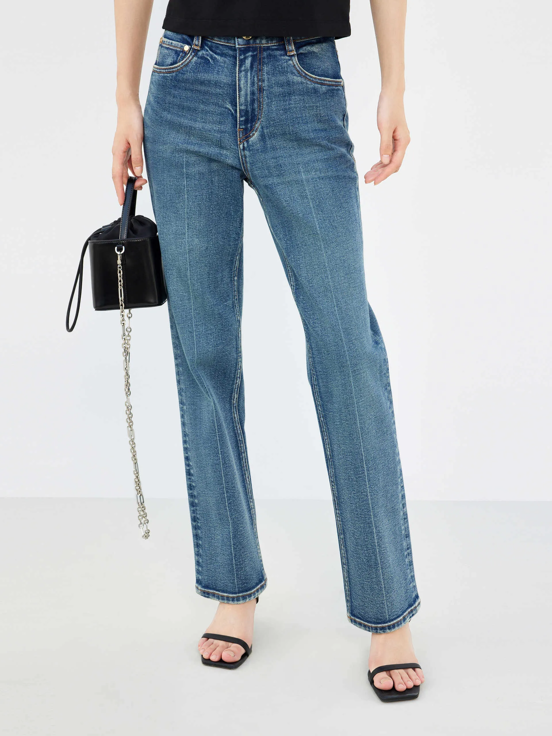 High Rise Straight Jeans