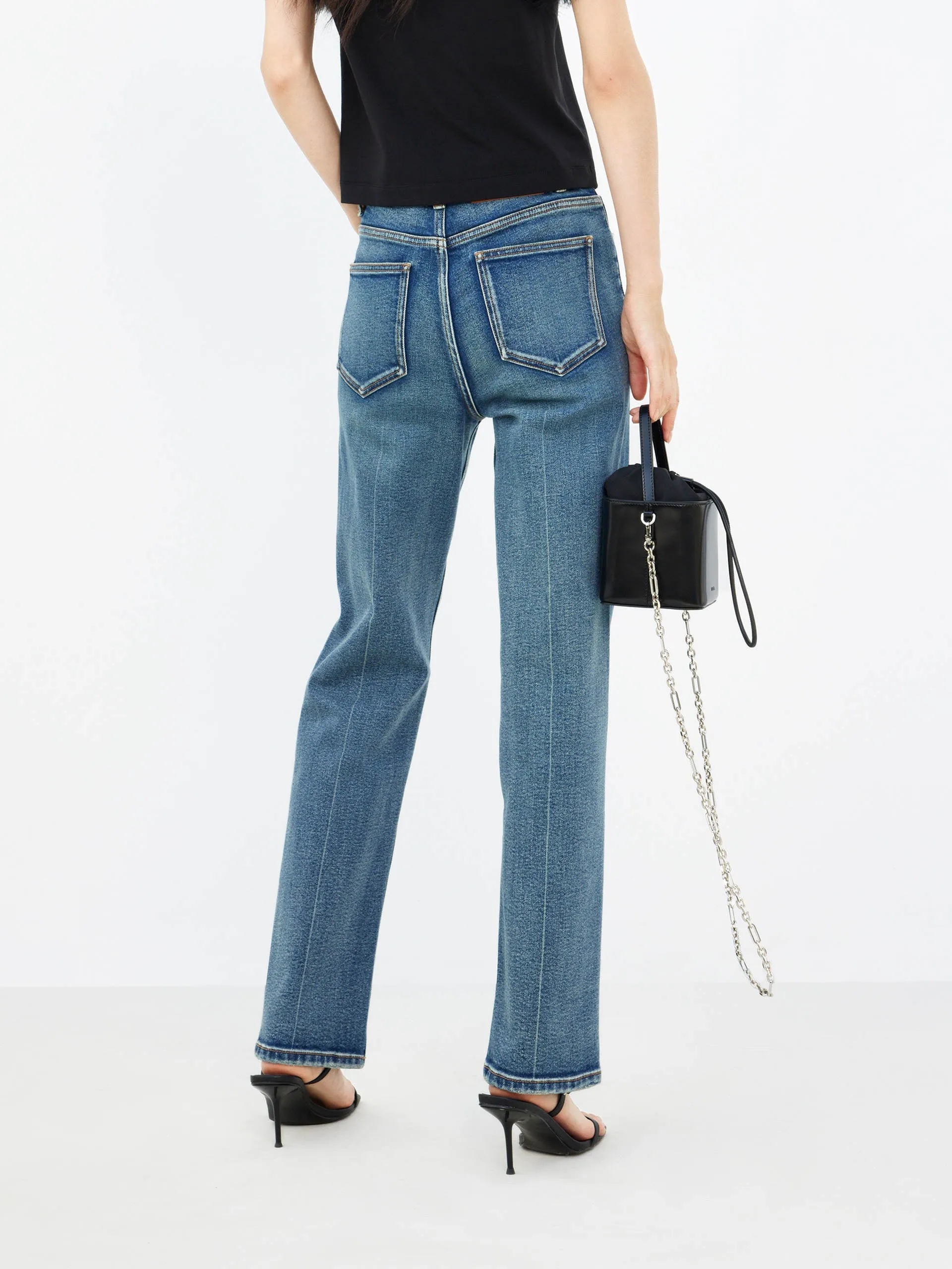 High Rise Straight Jeans