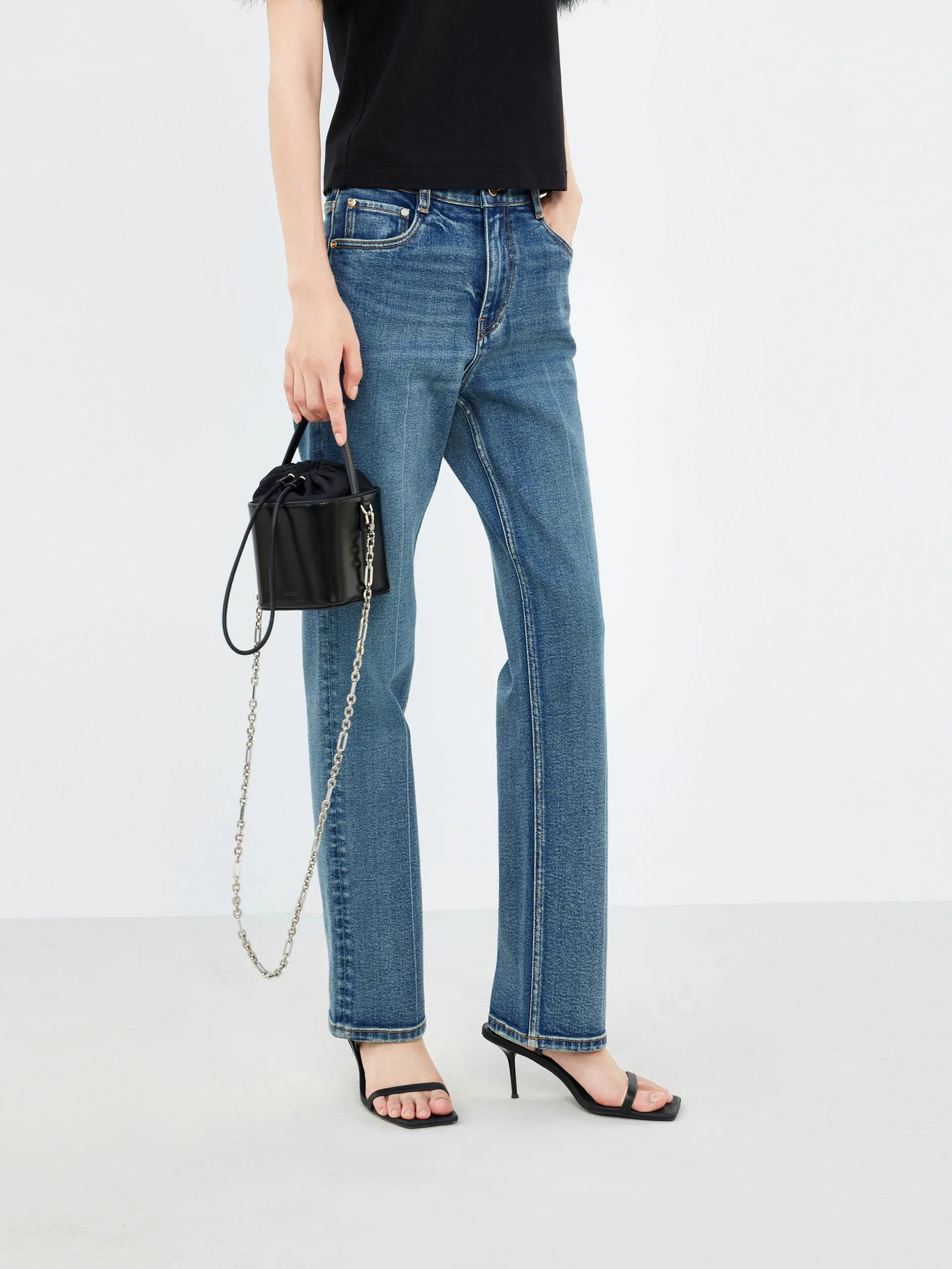 High Rise Straight Jeans
