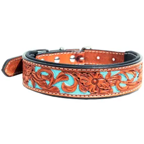 Hilason Heavy Duty Genuine Leather Dog Collar Padded Tan