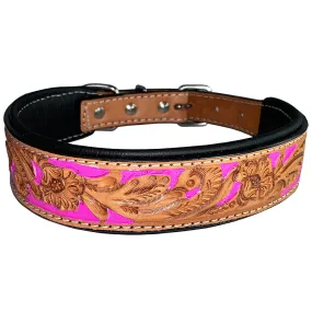 HILASON Strong Genuine Leather Dog Collar Padded Tan