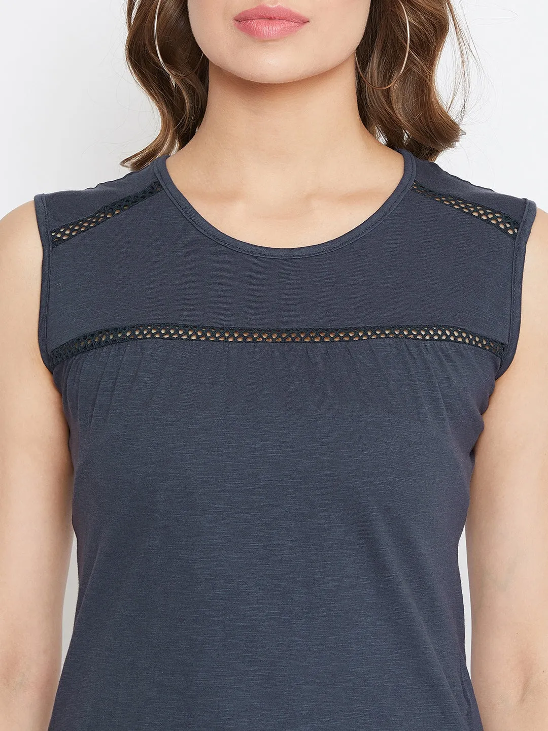 JUMP USA Women Navy Blue Solid Regular Top