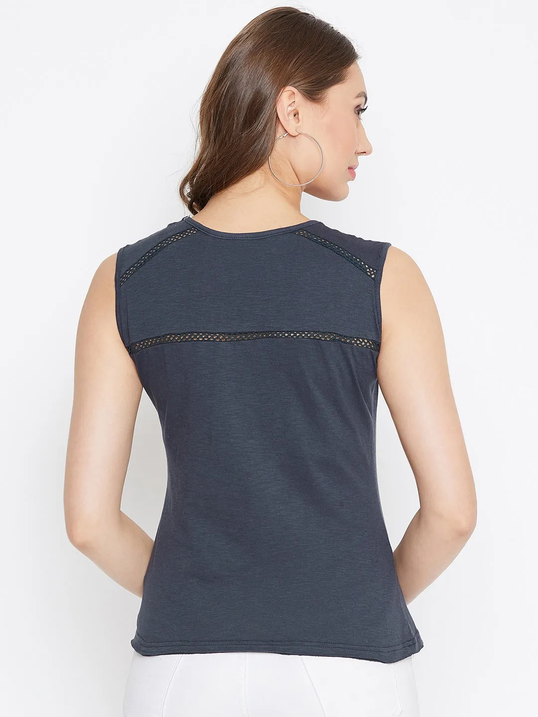 JUMP USA Women Navy Blue Solid Regular Top
