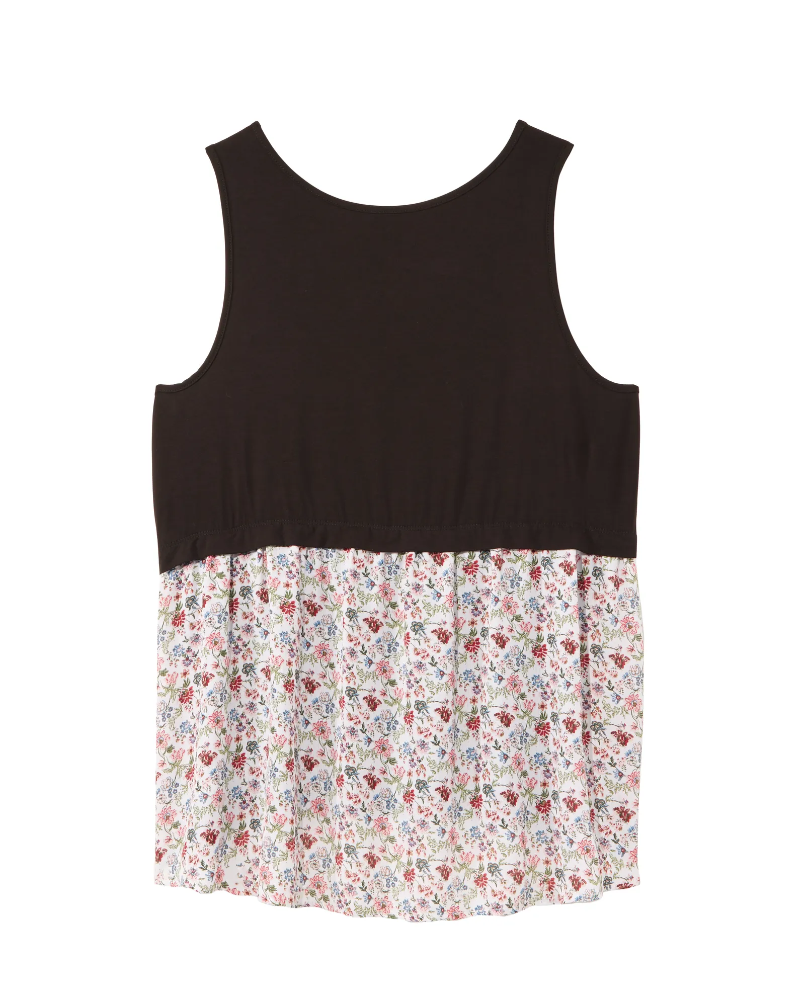 Kiara Mix-Print Hi-Lo Tank | Black / Pink