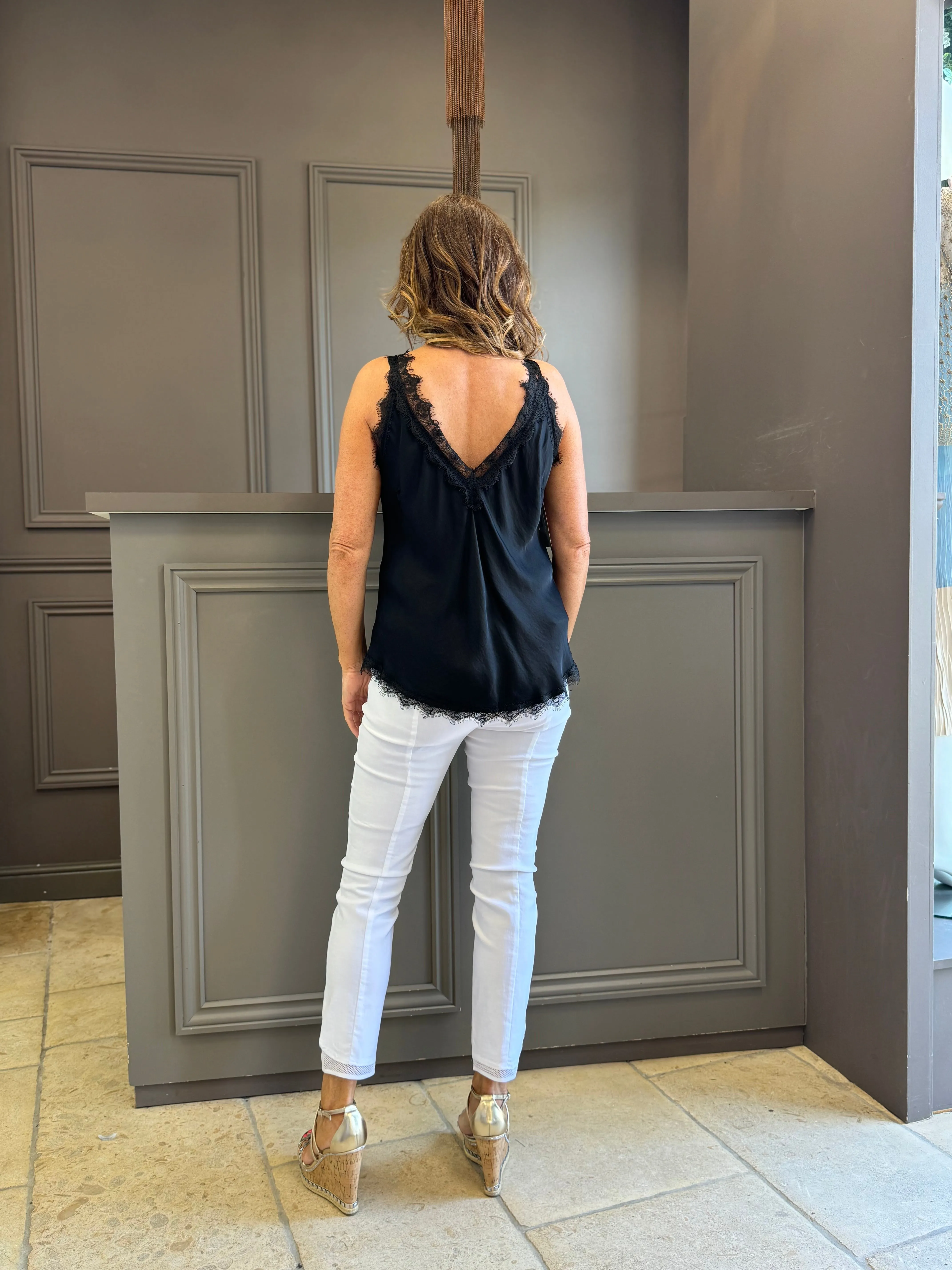 Lace Cami Vest Double V