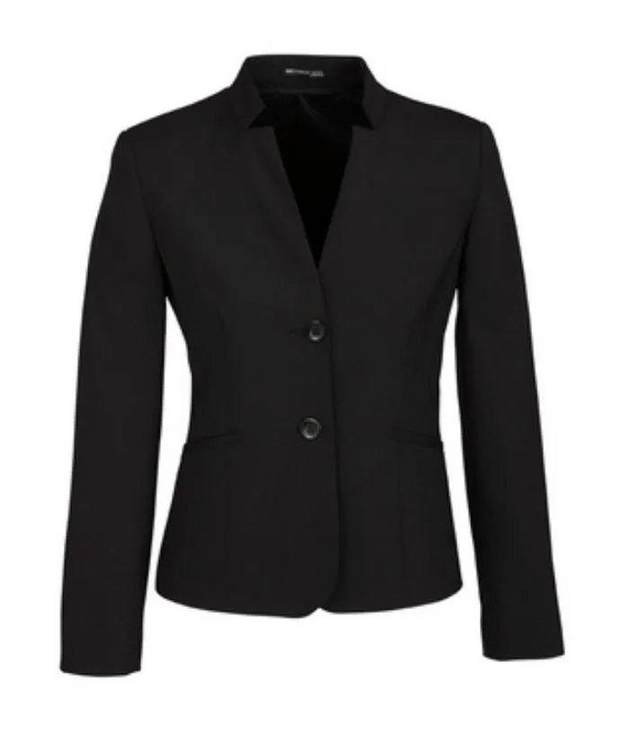 Ladies Woolblend Short Jacket with Reverse Lapel