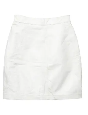 Leather White Pencil Skirt - S