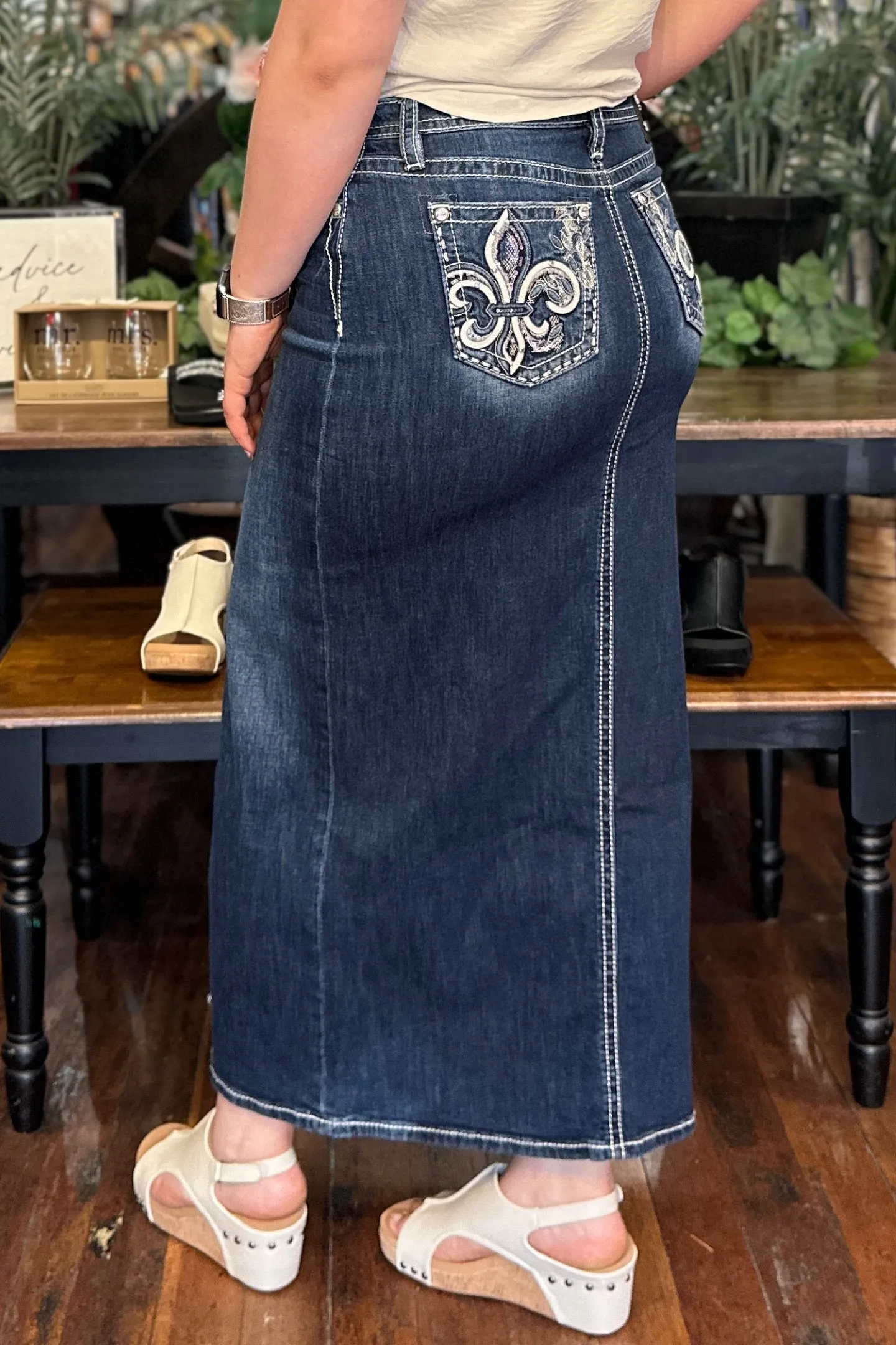 Long Denim Maxi Skirt by Miss Me