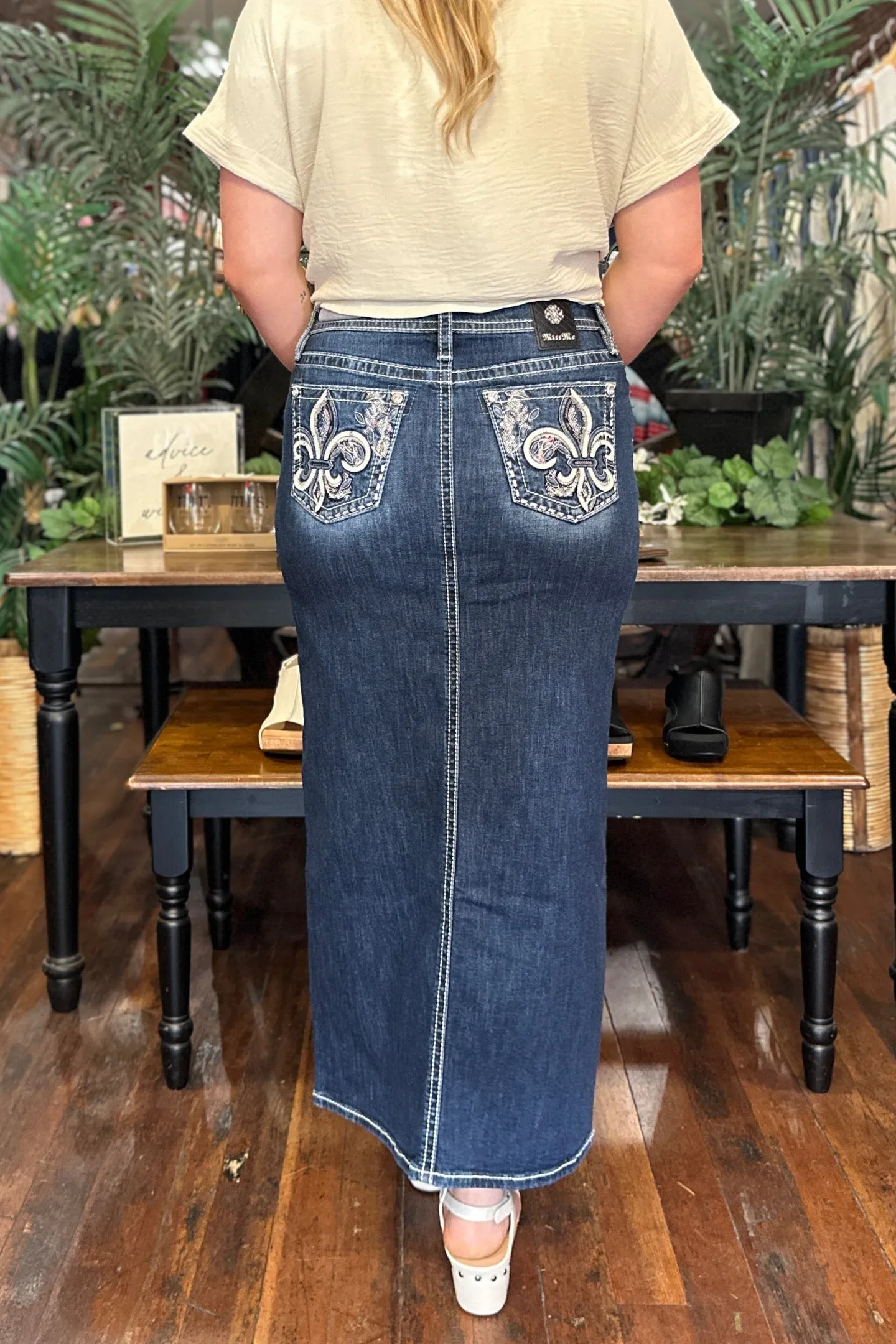 Long Denim Maxi Skirt by Miss Me
