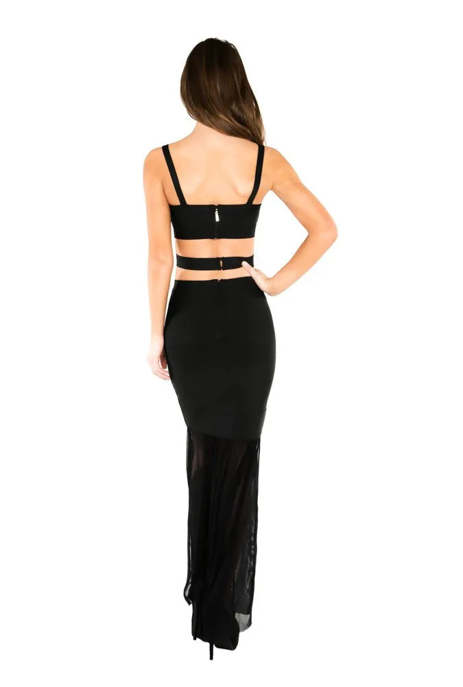 Naughty Grl Two Piece Bandage Dress - Black