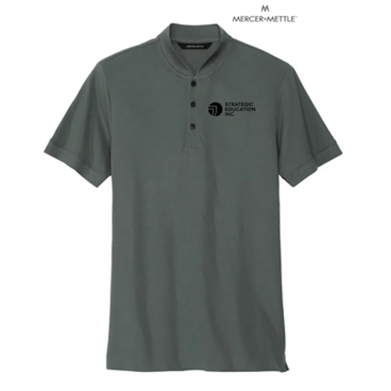 NEW - Mercer Mettle® Stretch Pique Henley - Anchor Grey