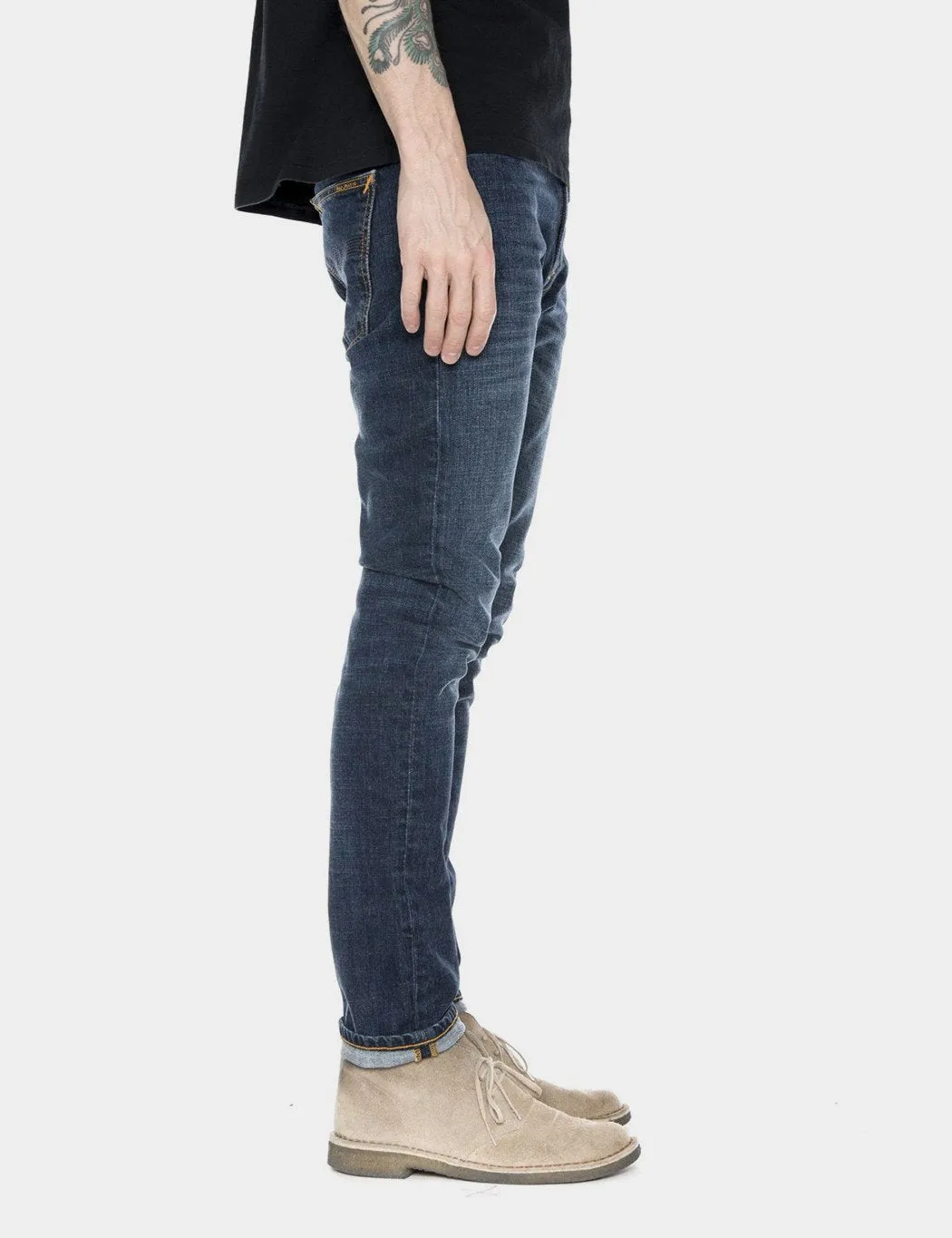 Nudie Lean Dean Jeans (Slim Tapered) - Dark Worn Navy