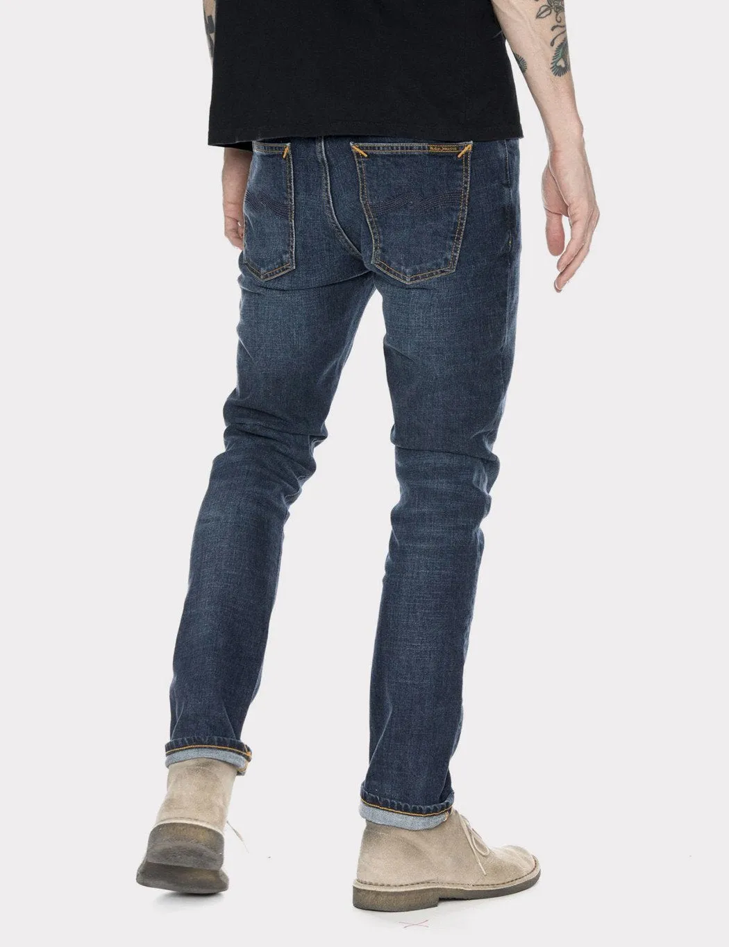 Nudie Lean Dean Jeans (Slim Tapered) - Dark Worn Navy