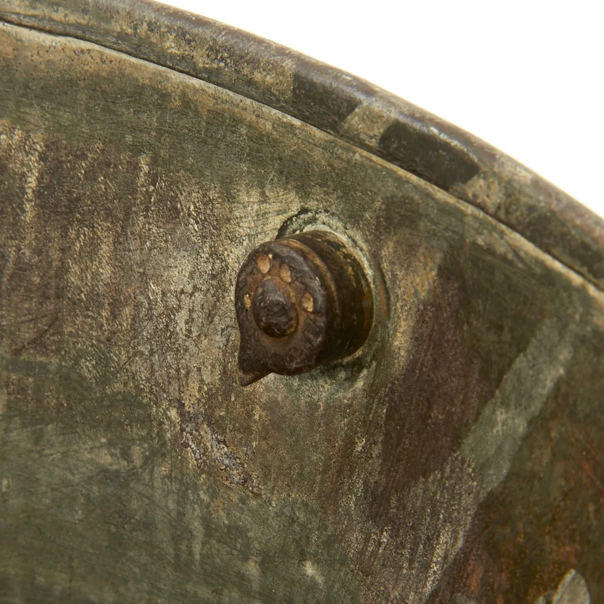 Original German WWI M16 Helmet with Original Camouflage Paint