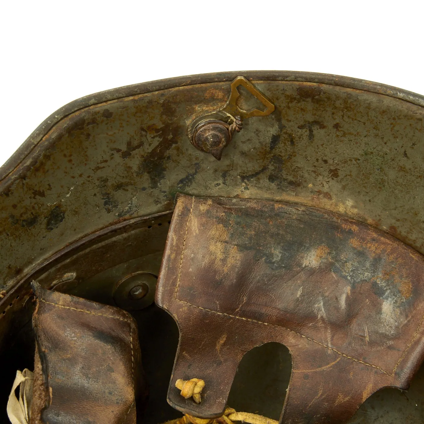 Original German WWI M16 M17 Stahlhelm Helmet with Original Camouflage Paint and Liner