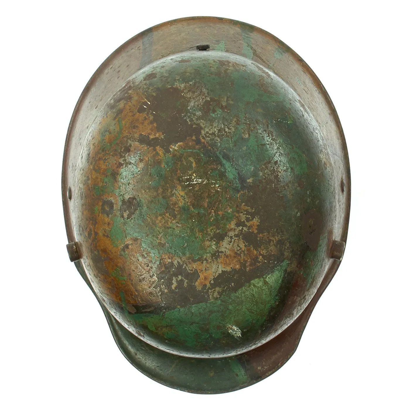 Original German WWI M16 M17 Stahlhelm Helmet with Original Camouflage Paint and Liner