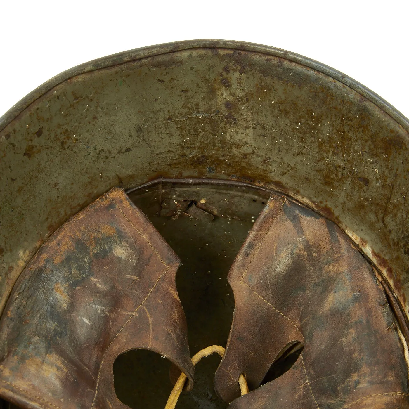 Original German WWI M16 M17 Stahlhelm Helmet with Original Camouflage Paint and Liner