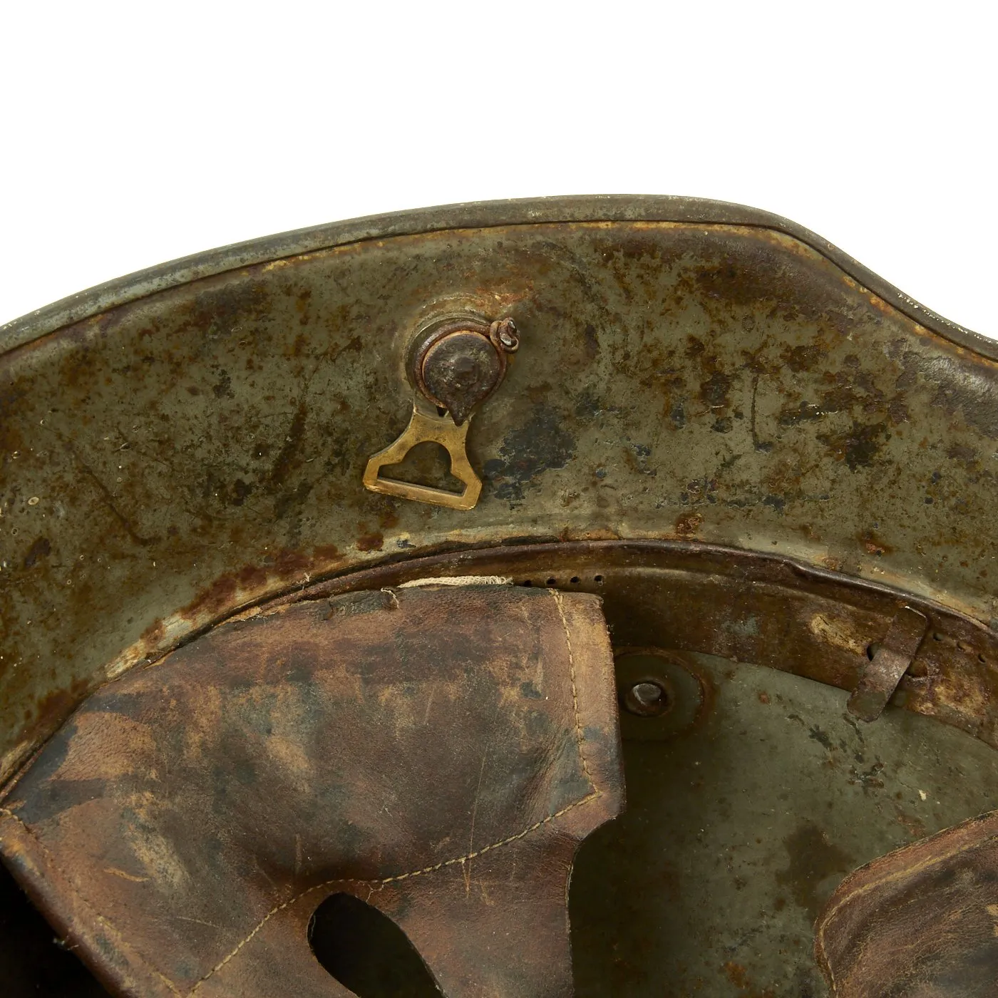 Original German WWI M16 M17 Stahlhelm Helmet with Original Camouflage Paint and Liner
