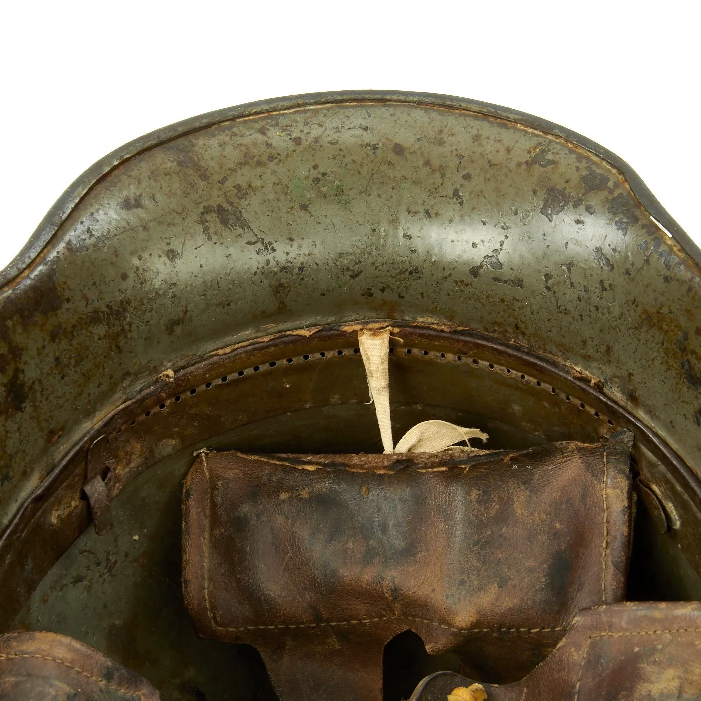 Original German WWI M16 M17 Stahlhelm Helmet with Original Camouflage Paint and Liner