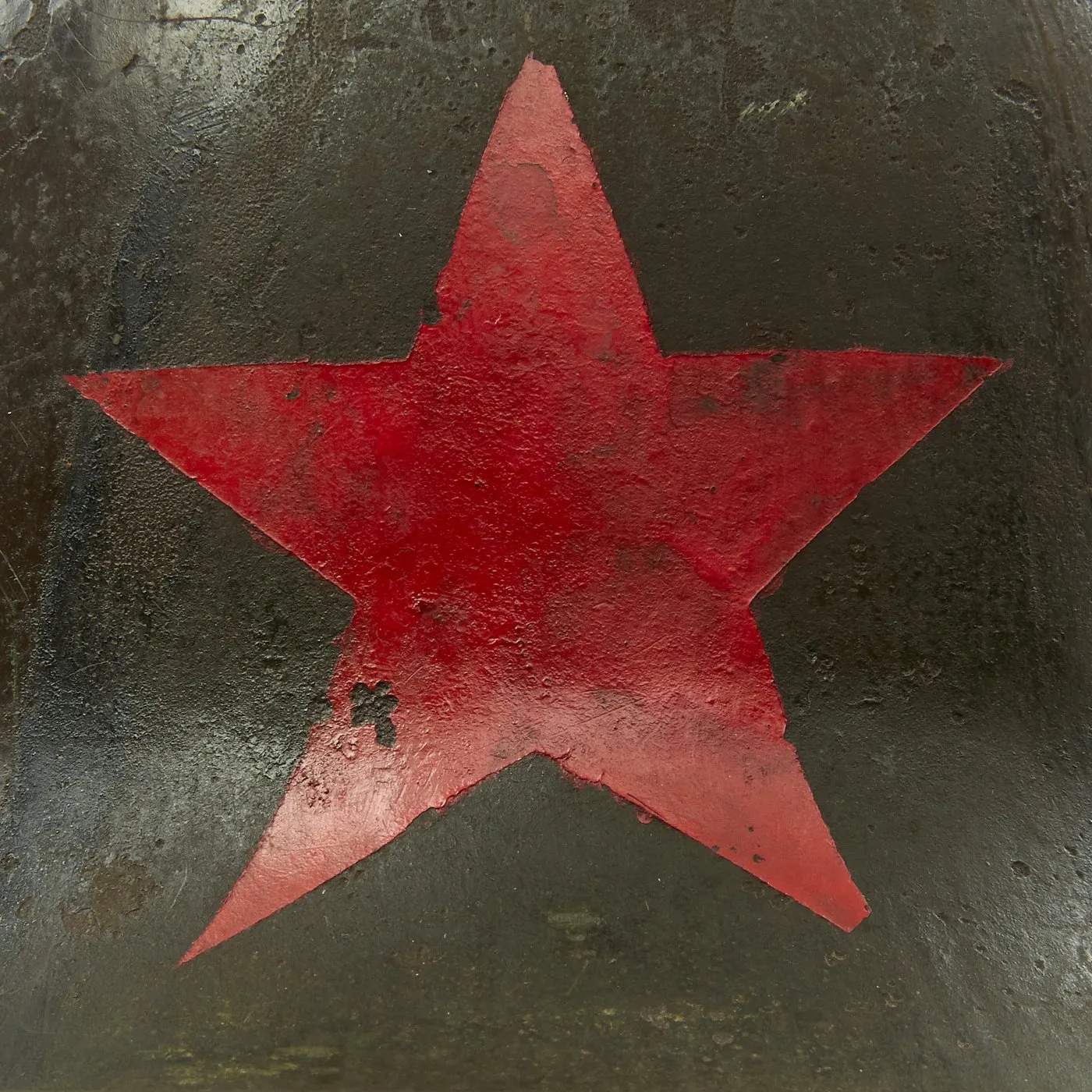 Original German WWI M16 Russian Capture Helmet with Red Star and Camouflage Paint  - Featured in Book